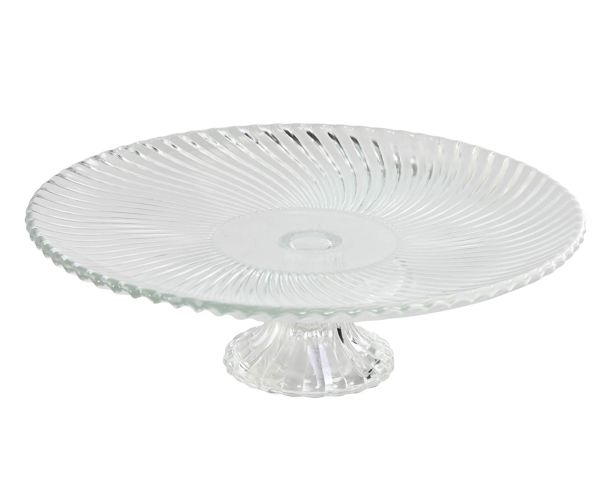 Alzata Piatto Trasparente 26x26x8cm in Vetro - Item