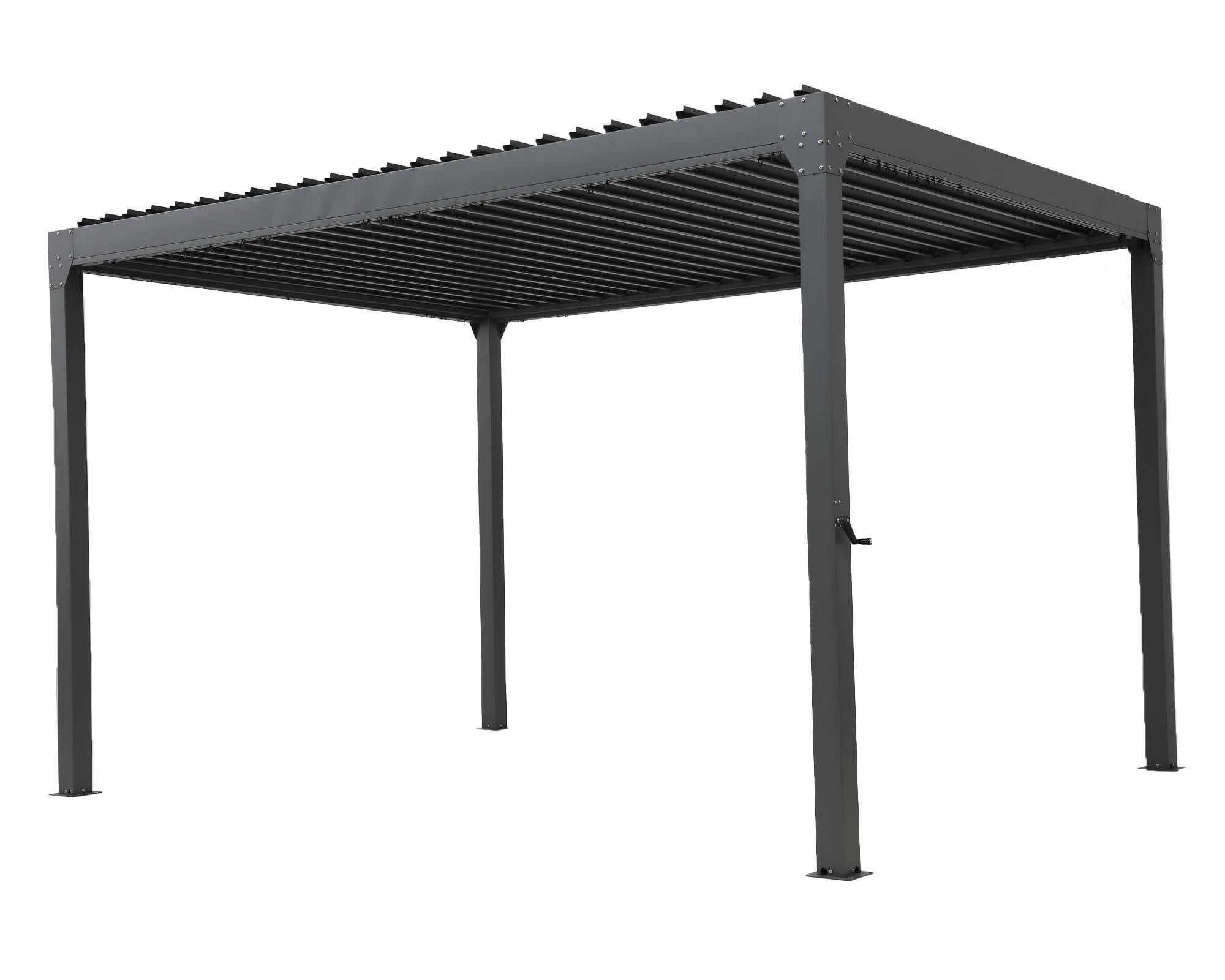 Pergola Manual Acciaio Galvanizzato Grigio 3x4x2,5m - Floral Garden - immagine 2