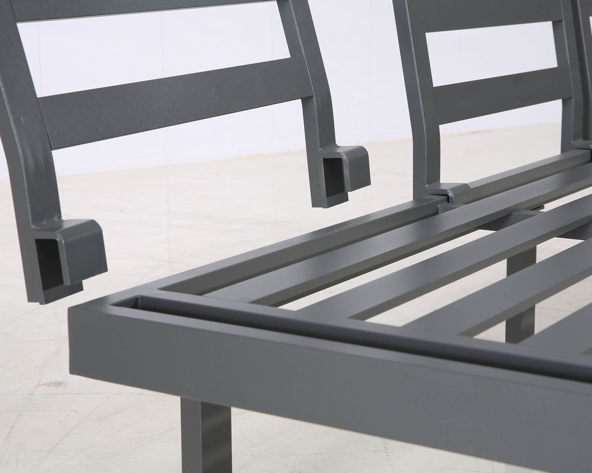 Set 3 Pz Salotto Angolo Senza Braccioli Grigio in Alluminio e Poliestere - Floral Garden - immagine 8