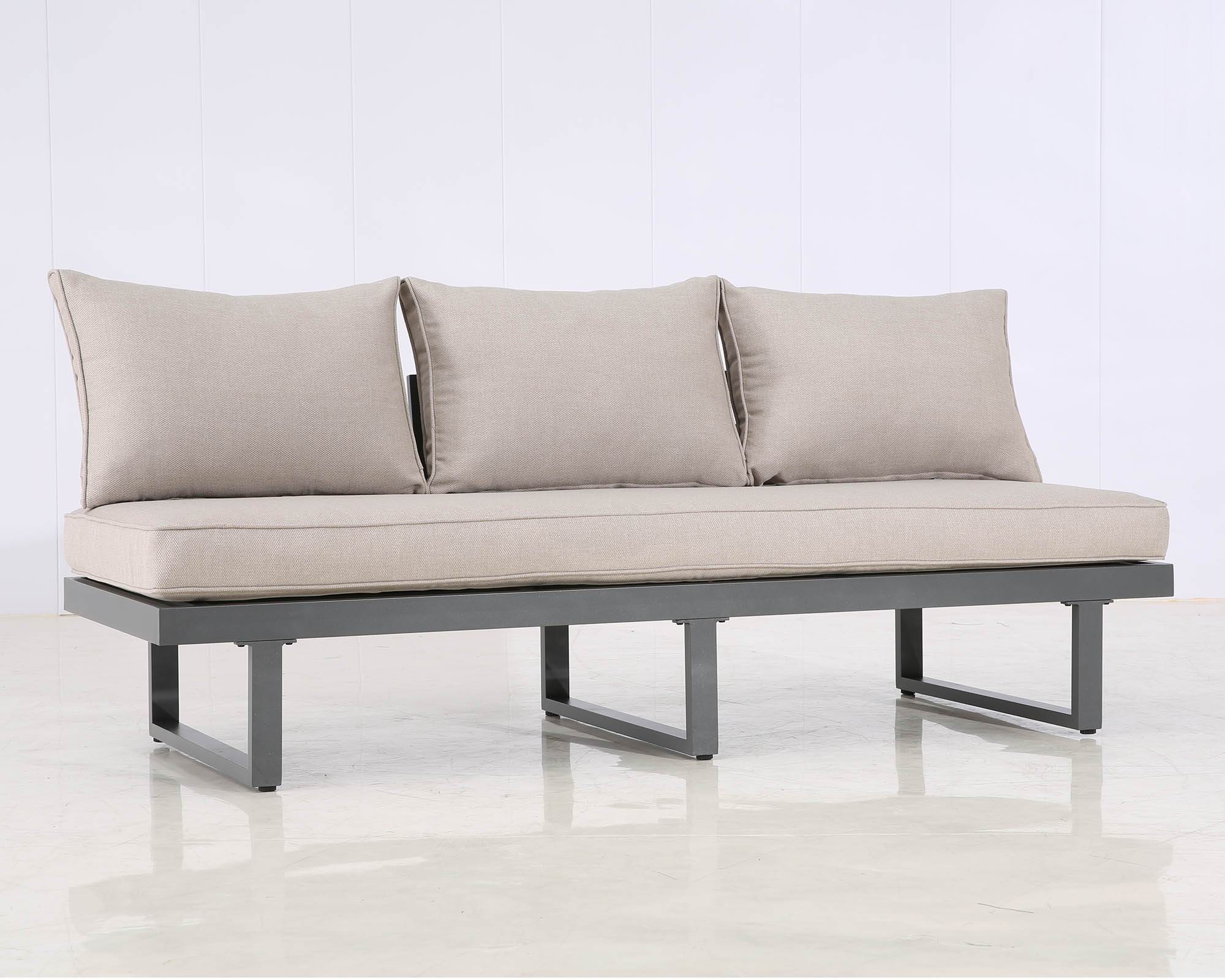 Set 3 Pz Salotto Angolo Senza Braccioli Grigio in Alluminio e Poliestere - Floral Garden - immagine 6