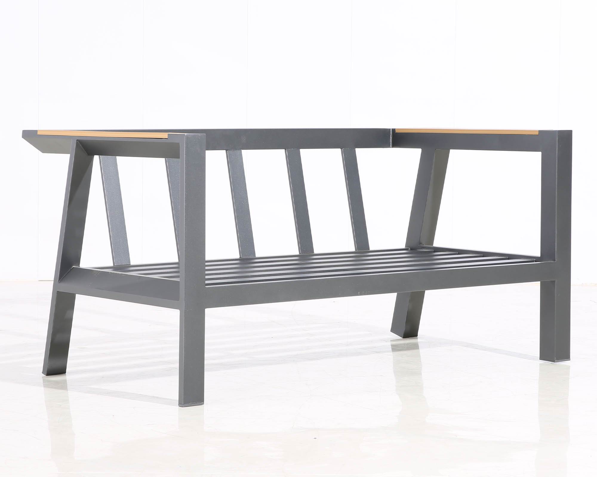 Set 4 Pz Salotto con Sofa a 2 Posti Grigio in Alluminio e Poliestere - Floral Garden - immagine 6