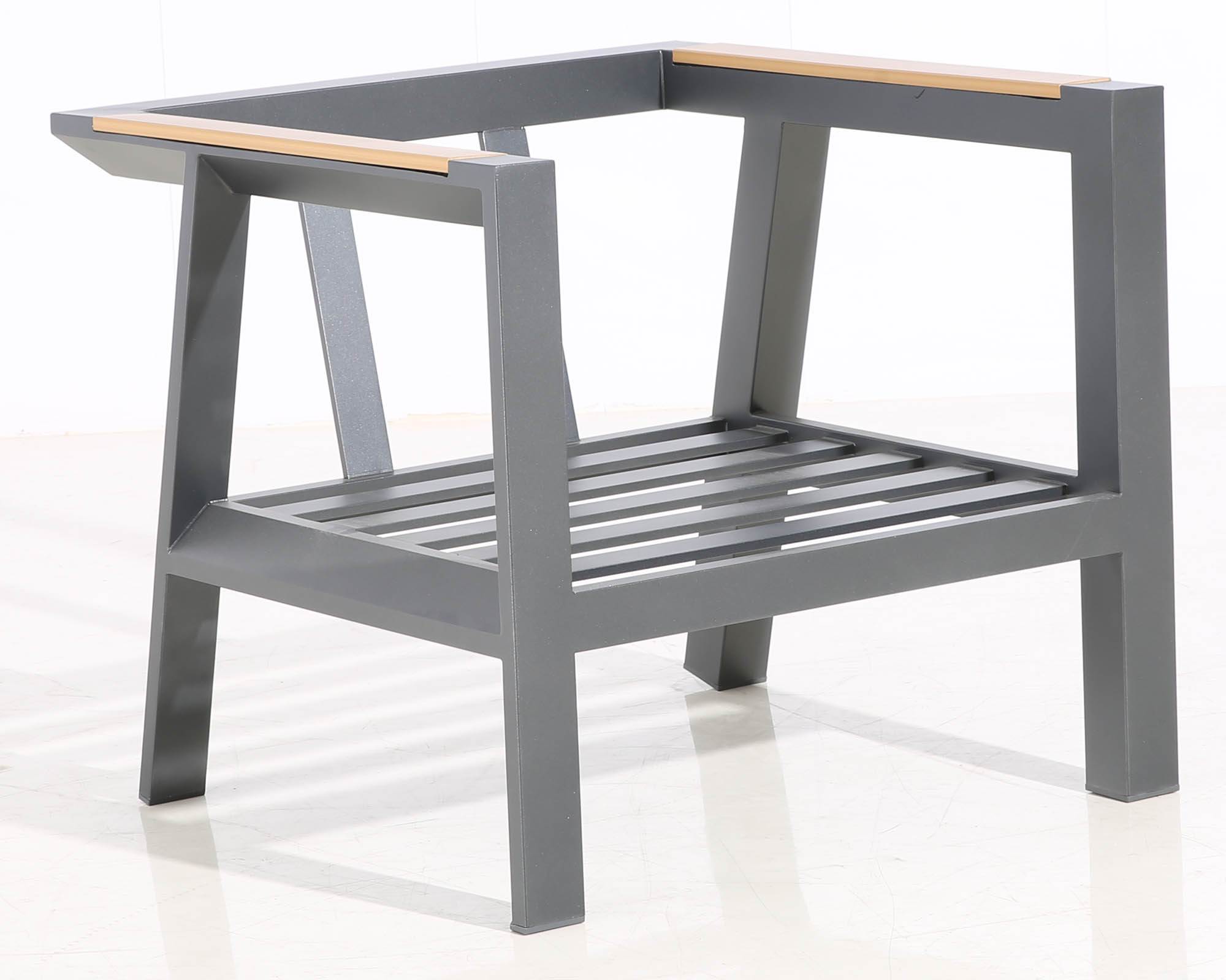 Set 4 Pz Salotto con Sofa a 2 Posti Grigio in Alluminio e Poliestere - Floral Garden - immagine 4