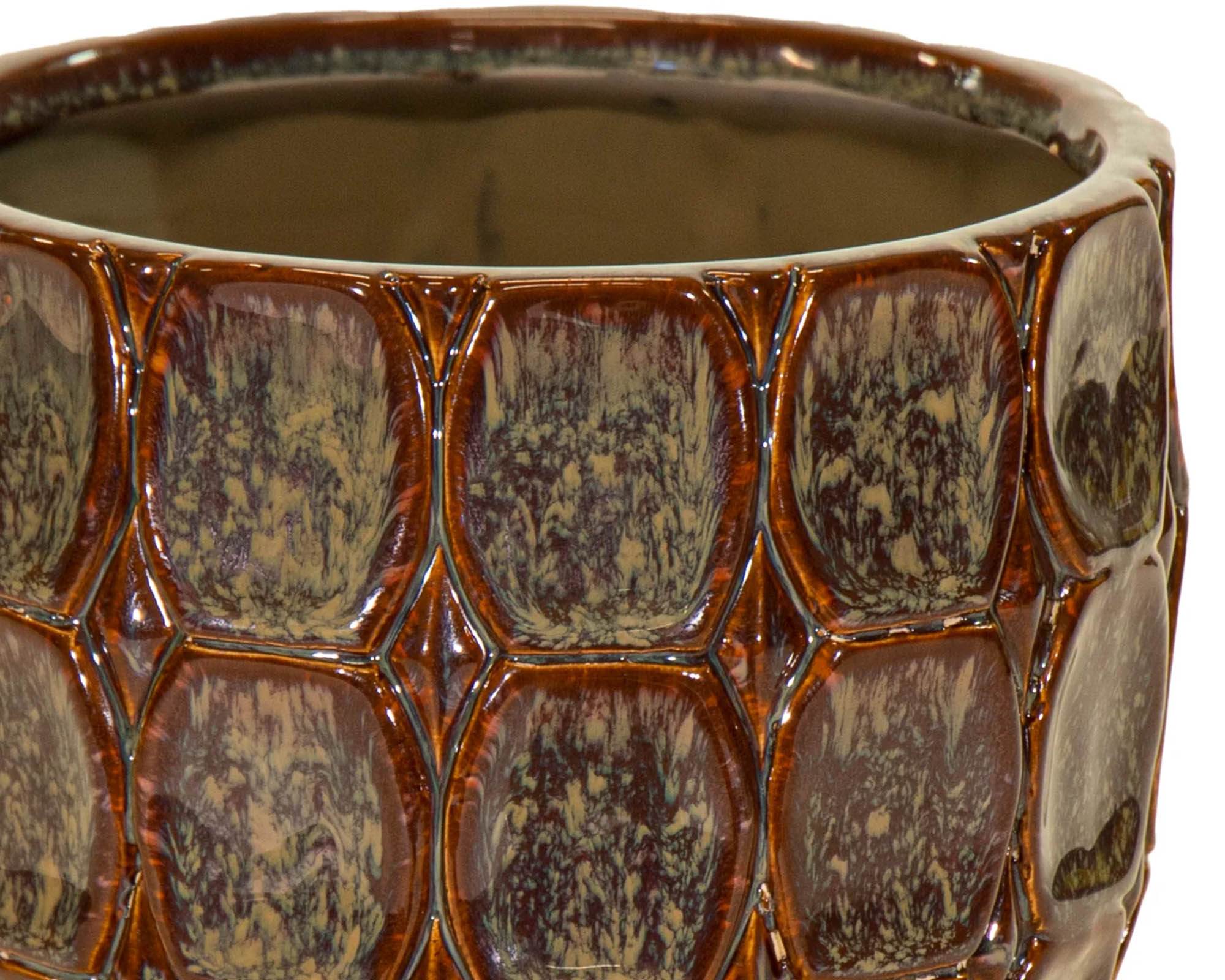 Cachepot Egg Viva Marrone D19,5x18,5cm in Ceramica - Mega Collections - immagine 2