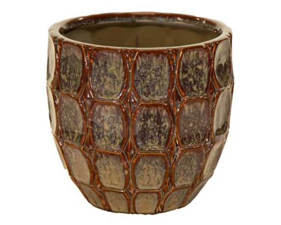 Cachepot Egg Viva Marrone D19,5×18,5cm in Ceramica – Mega Collections