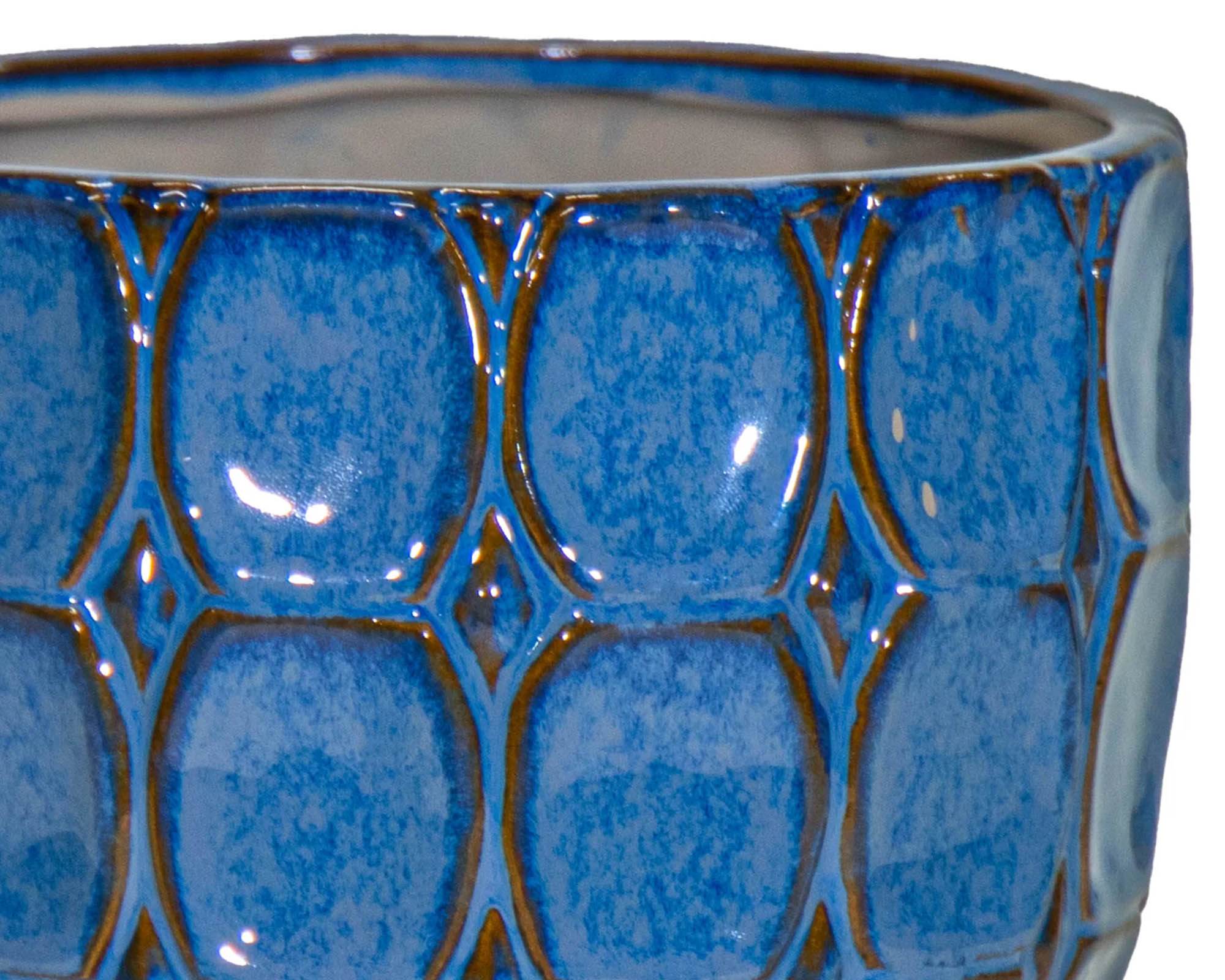 Cachepot Egg Viva Blu D12,5x11cm in Ceramica - Mega Collections - immagine 2