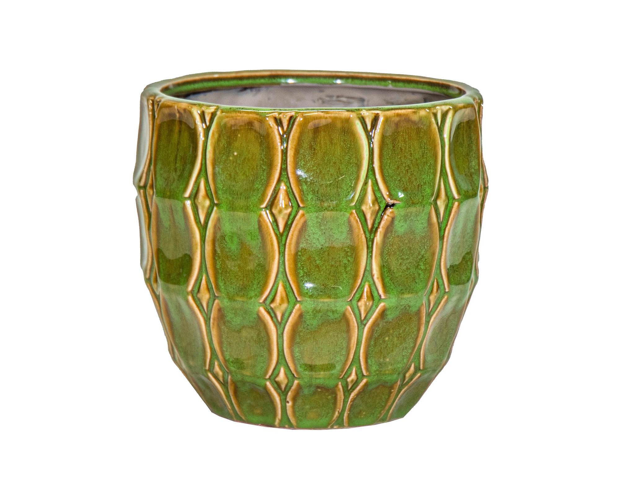 Cachepot Egg Viva Verde D12,5x11cm in Ceramica - Mega Collections