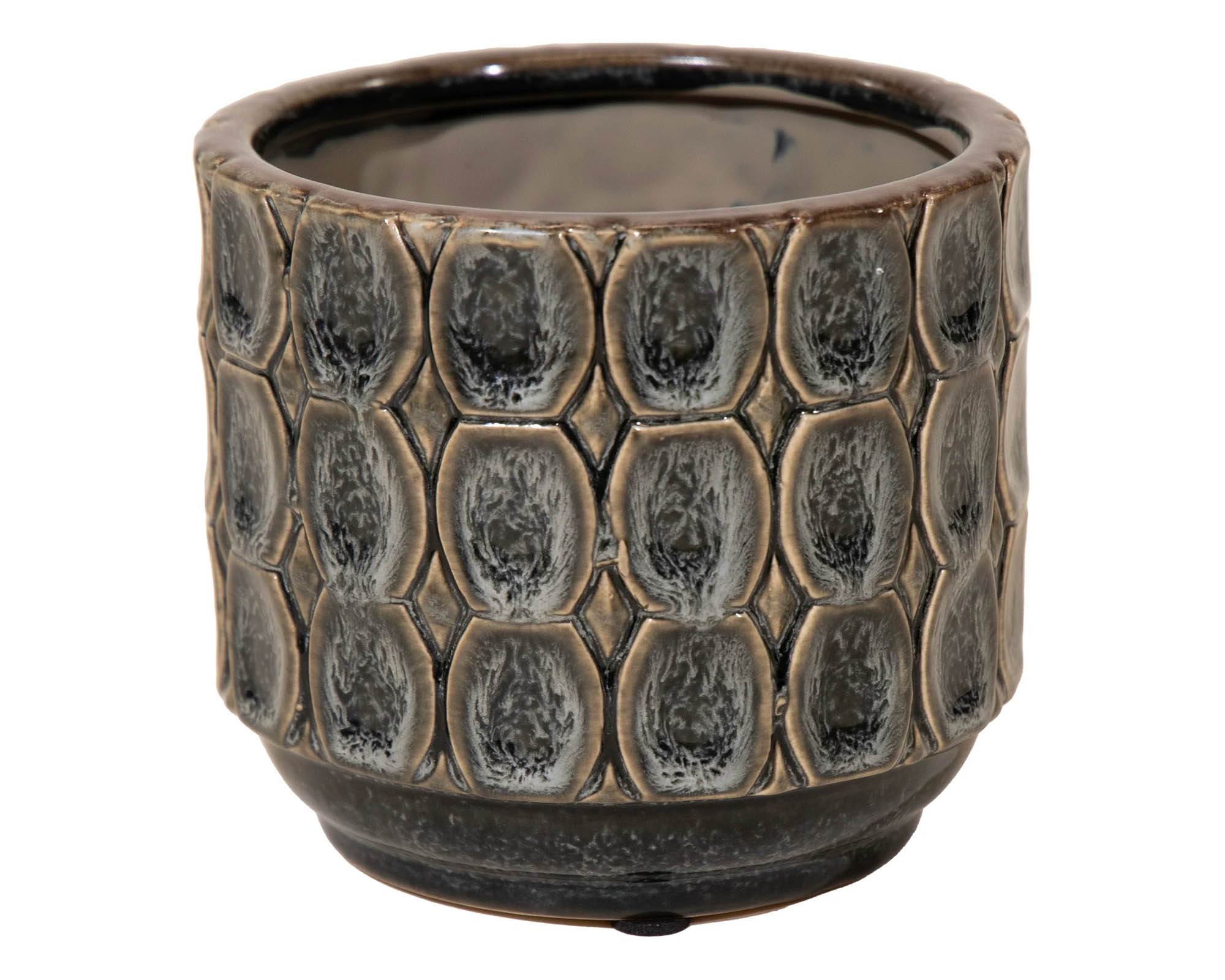 Cachepot Cilindro Viva Nero D12,5x11cm in Ceramica - Mega Collections