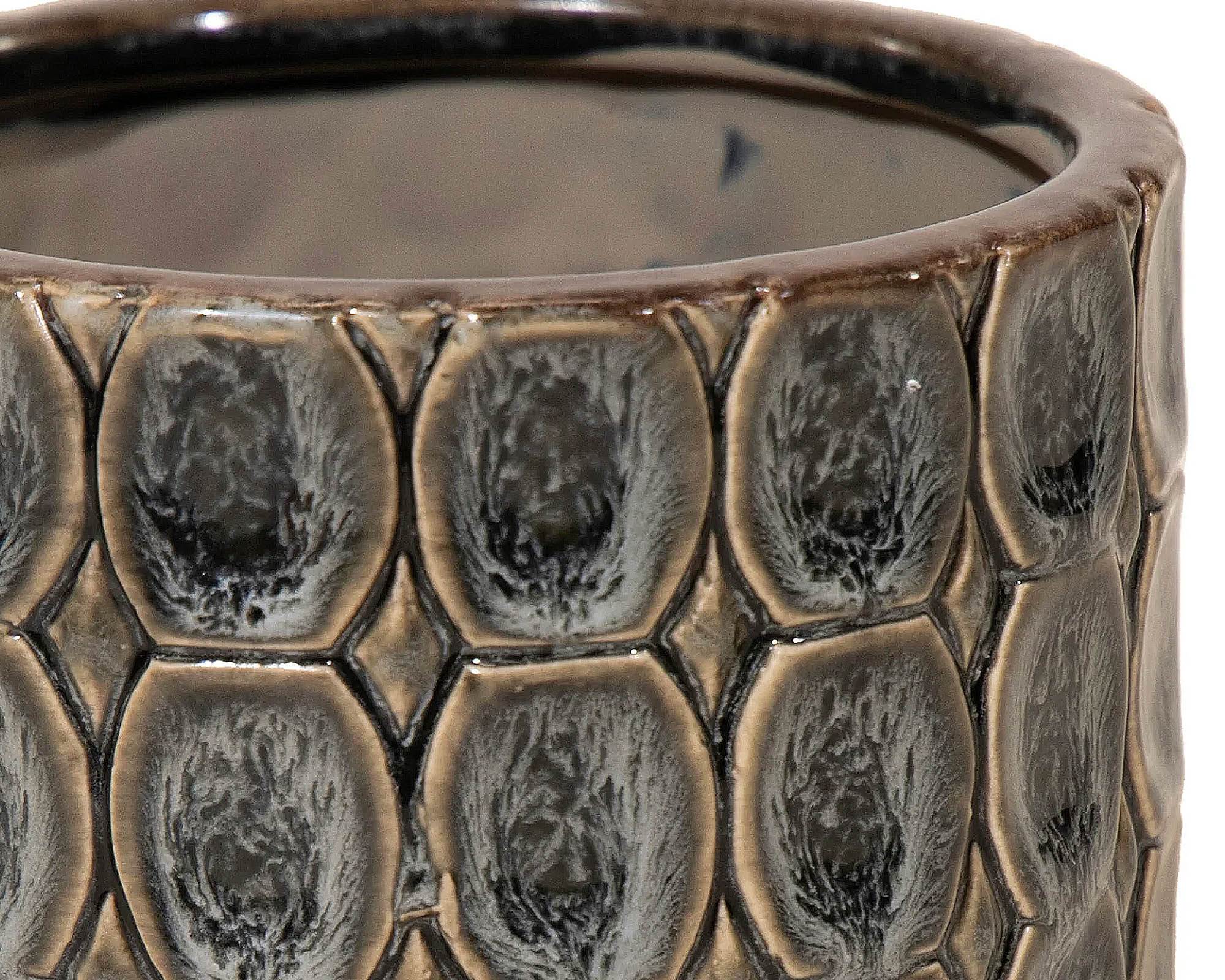 Cachepot Cilindro Viva Nero D12,5x11cm in Ceramica - Mega Collections - immagine 2