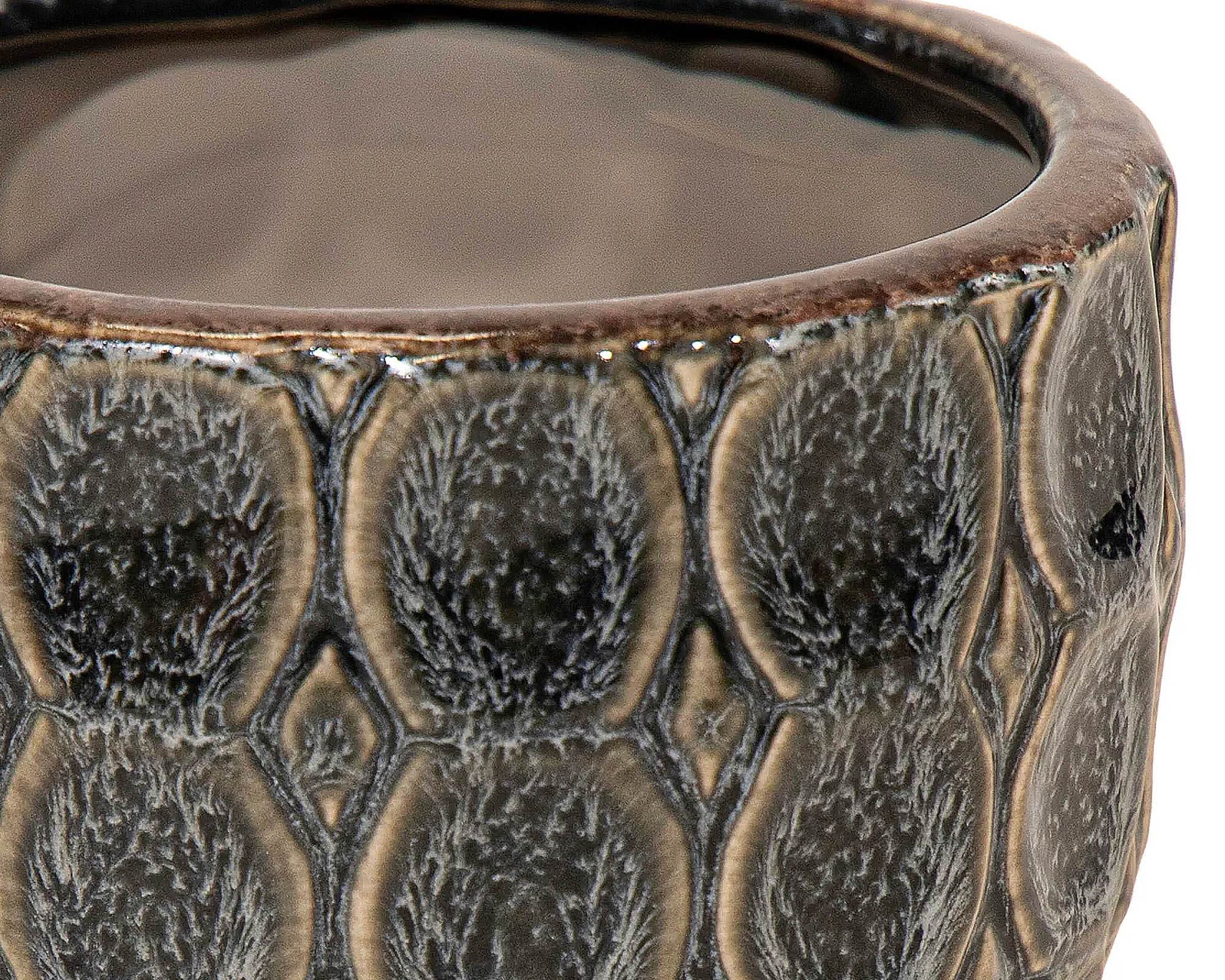 Cachepot Egg Nero D12,5x11cm in Ceramica - Mega Collections - immagine 2