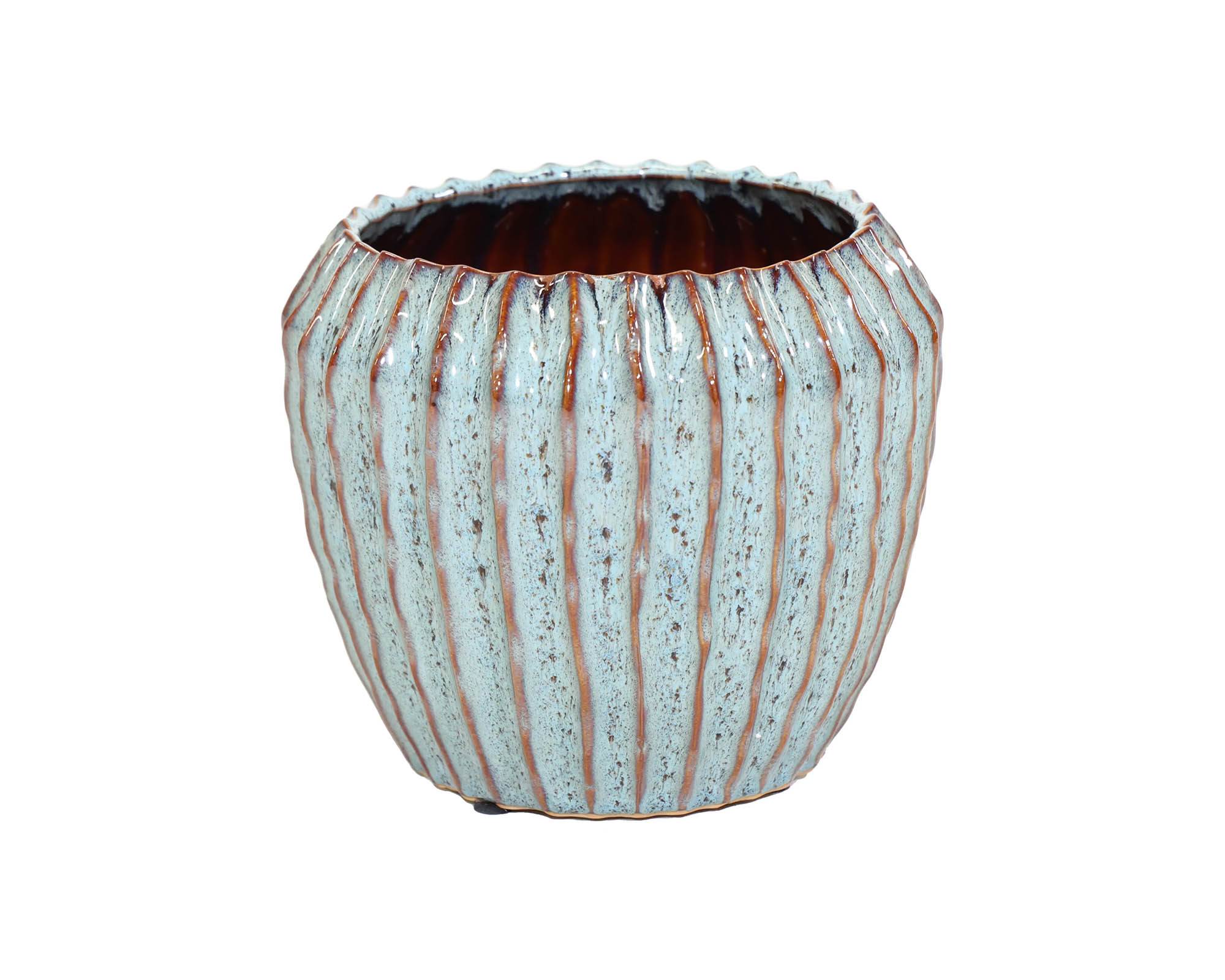 Cachepot Costine Ide Verde Menta D16,5x14cm in Ceramica - Mega Collections