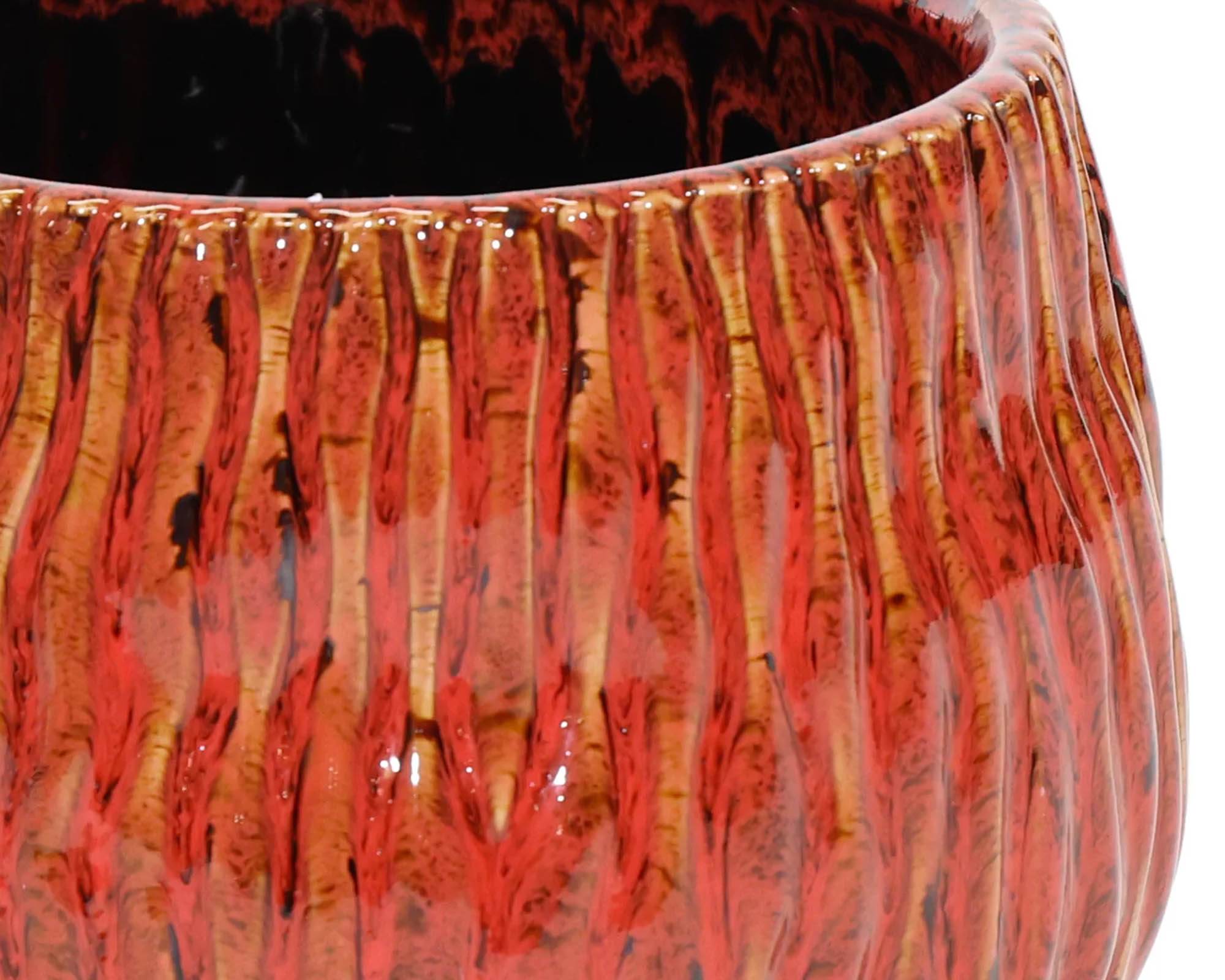 Cachepot Egg Wave Ide Rubino D16x14cm in Ceramica - Mega Collections - immagine 2