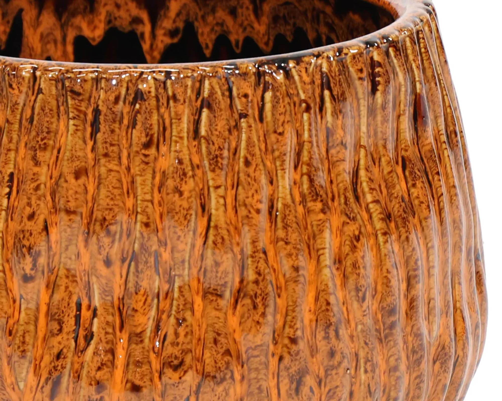 Cachepot Egg Wave Ide Ambra D16x14cm in Ceramica - Mega Collections - immagine 2