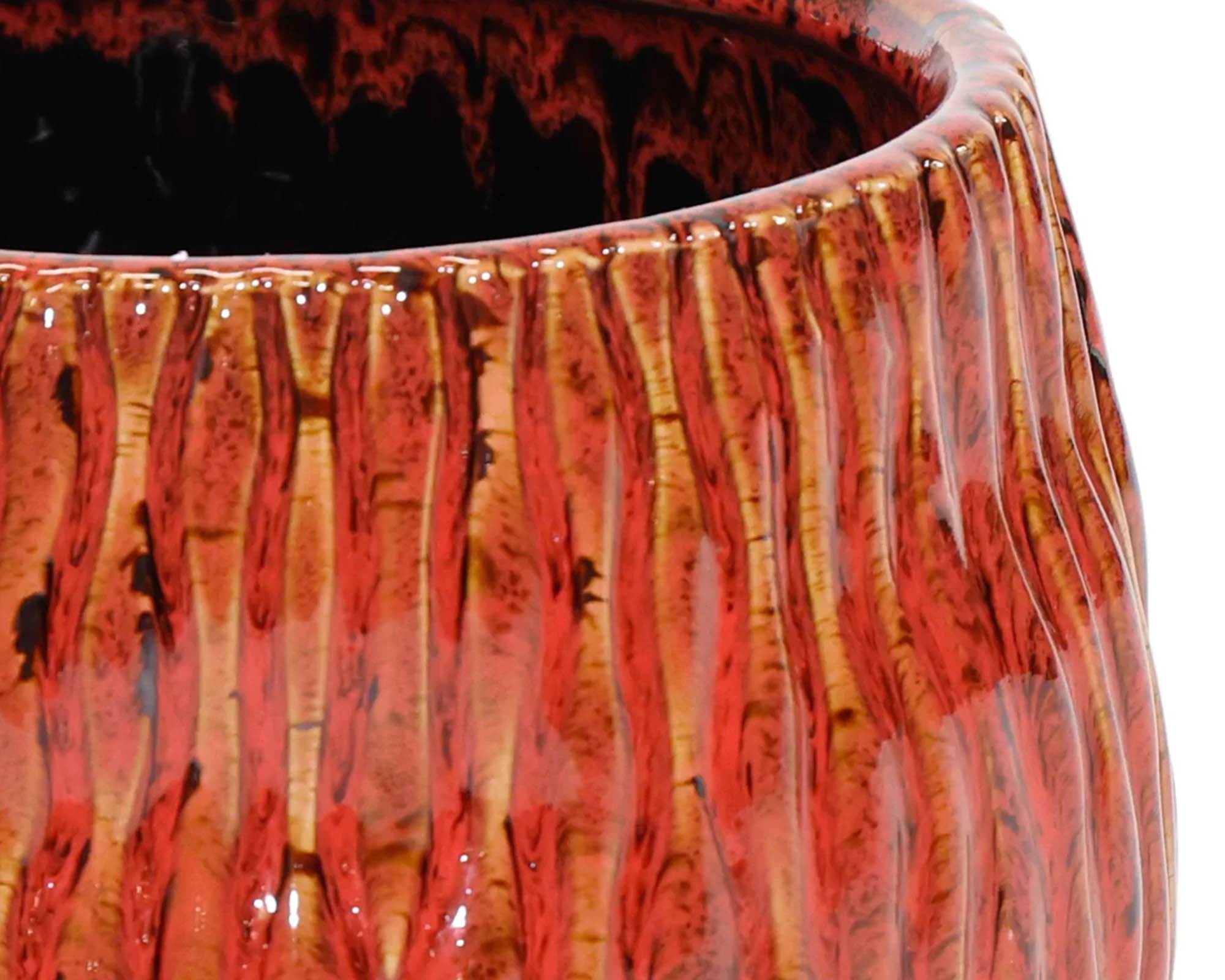 Cachepot Egg Wave Ide Rubino D18,5x16,5cm in Ceramica - Mega Collections - immagine 2