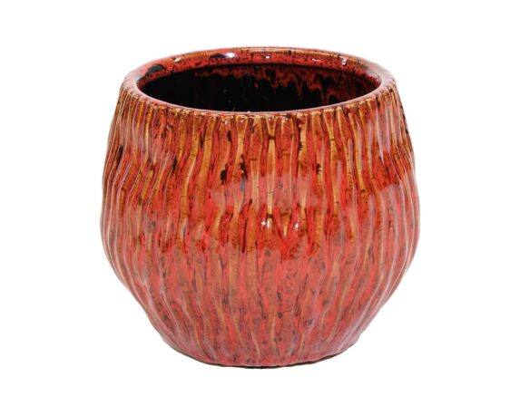 Cachepot Egg Wave Ide Rubino D18,5×16,5cm in Ceramica – Mega Collections