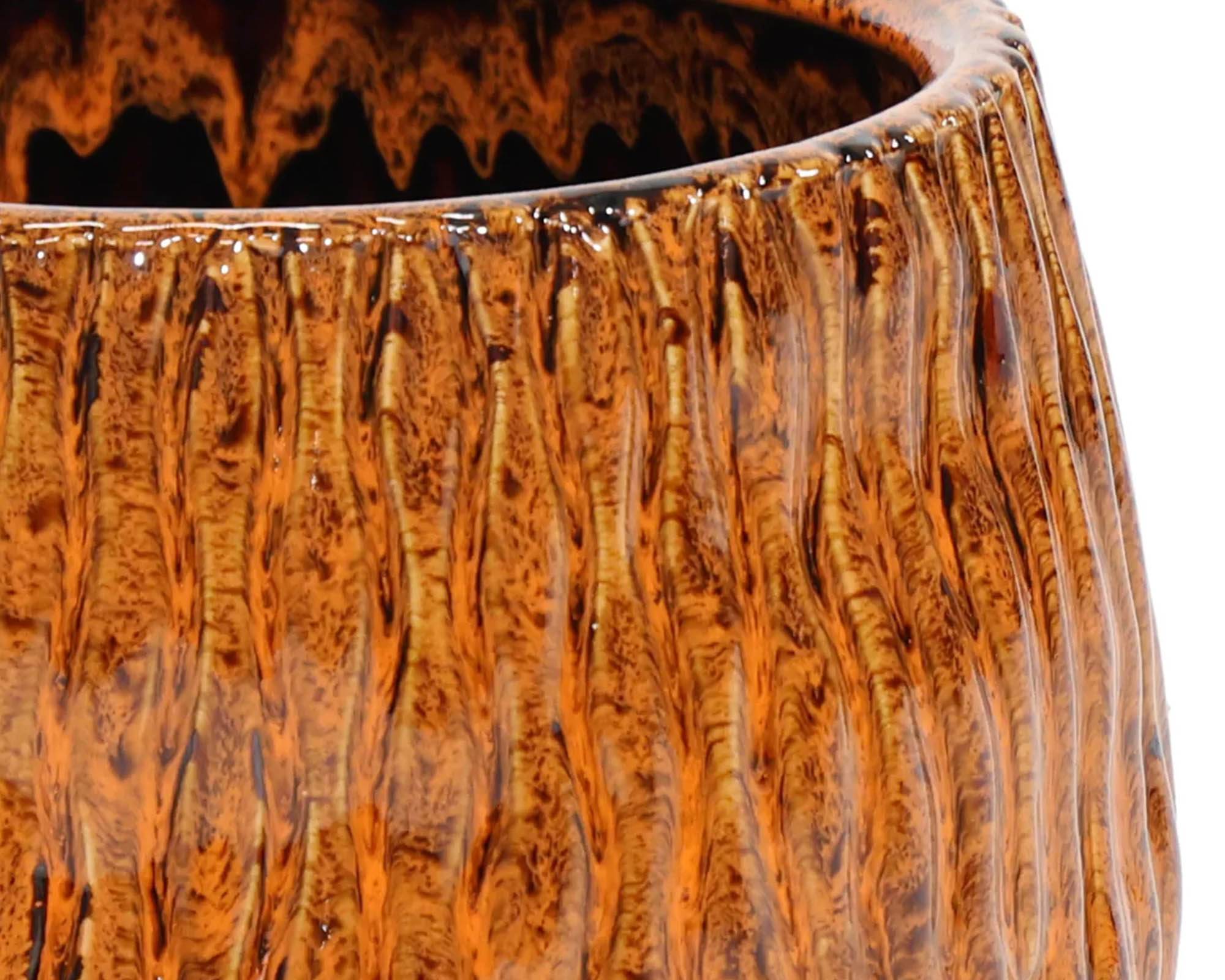 Cachepot Egg Wave Ide Ambra D18,5x16,5cm in Ceramica - Mega Collections - immagine 2