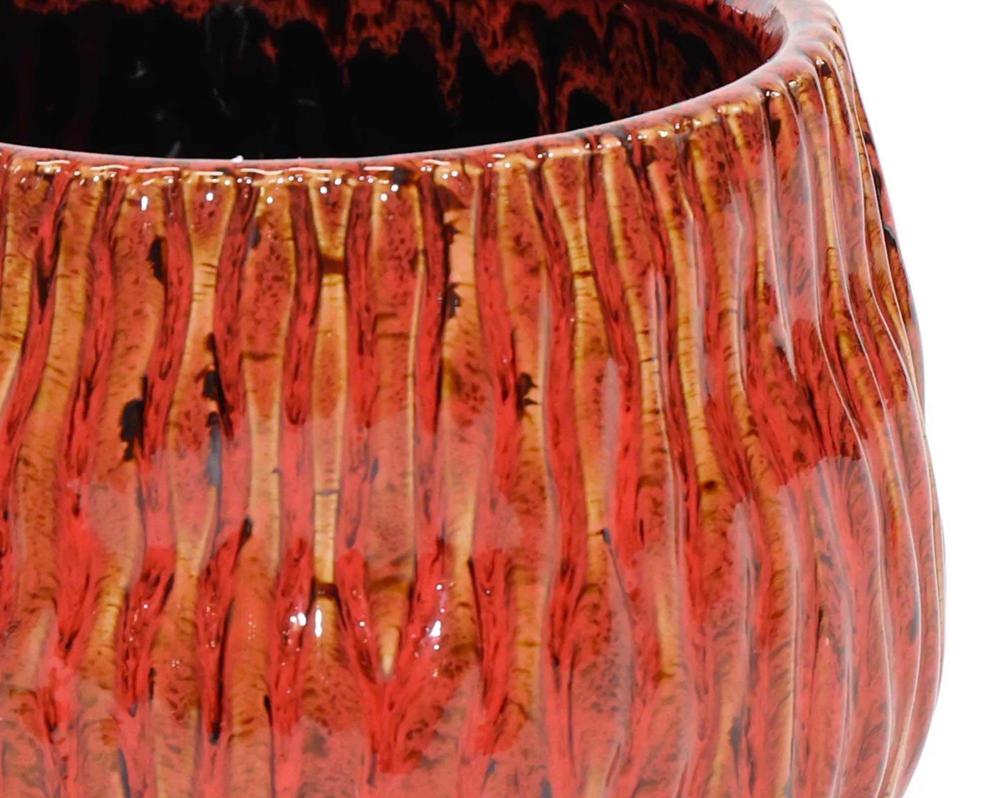 Cachepot Egg Wave Ide Rubino D21,5x18,5cm in Ceramica - Mega Collections - immagine 2