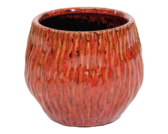 Cachepot Egg Wave Ide Rubino D21,5×18,5cm in Ceramica – Mega Collections