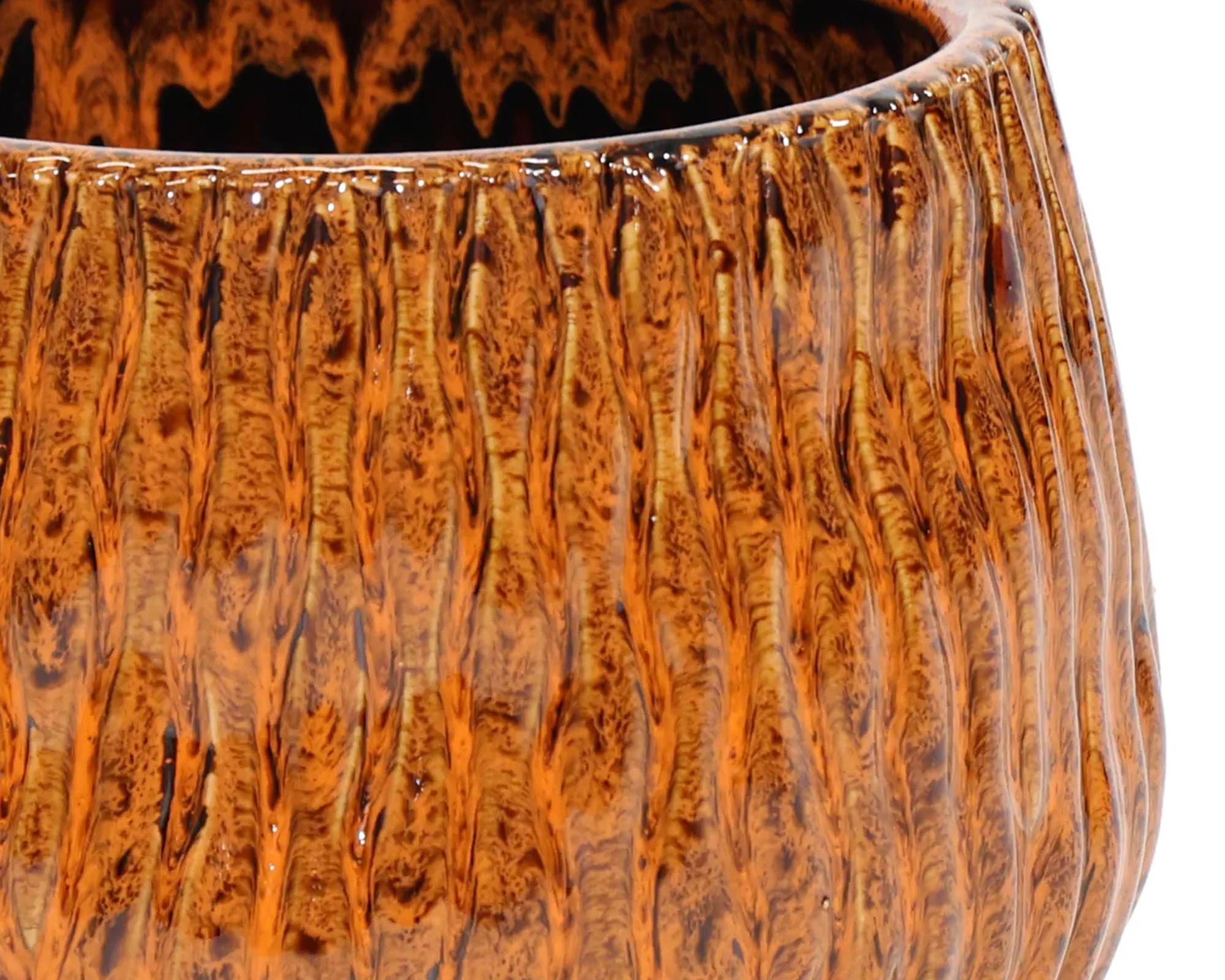 Cachepot Egg Wave Ide Ambra D21,5x18,5cm in Ceramica - Mega Collections - immagine 2