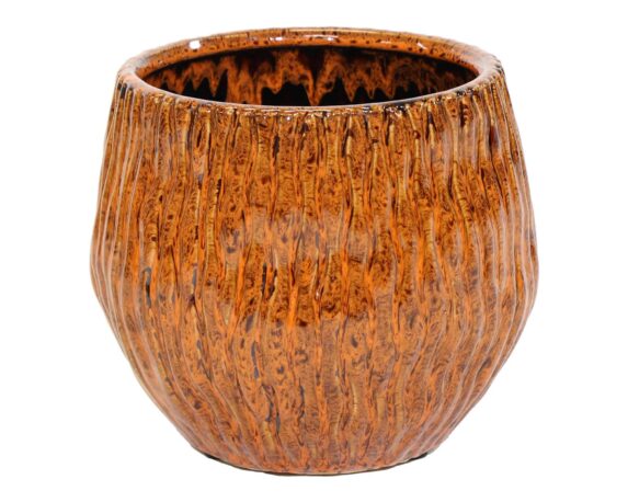 Cachepot Egg Wave Ide Ambra D21,5×18,5cm in Ceramica – Mega Collections