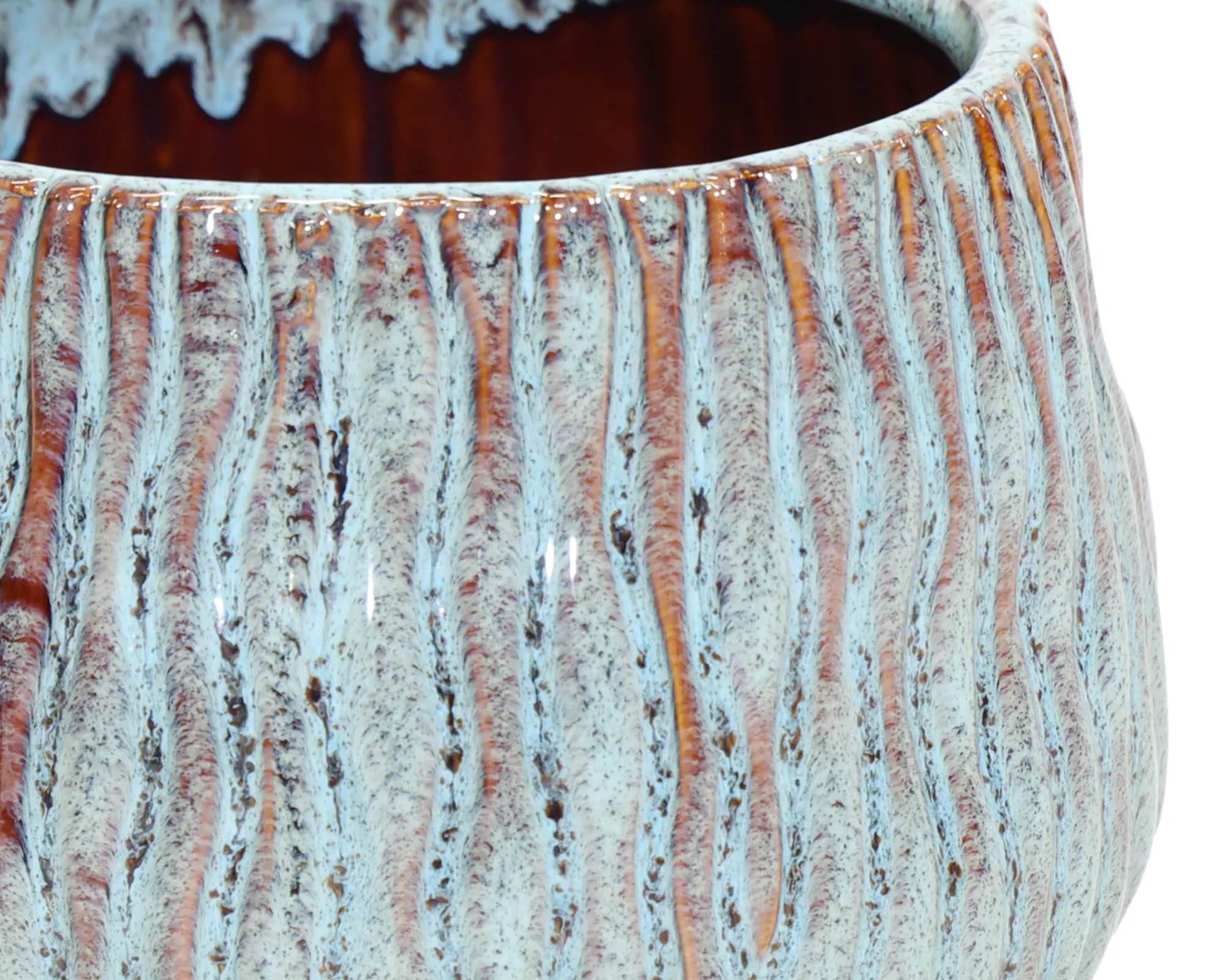 Cachepot Egg Wave Ide Verde Menta D21,5x18,5cm in Ceramica - Mega Collections - immagine 2