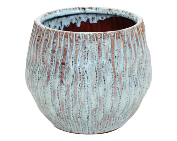 Cachepot Egg Wave Ide Verde Menta D21,5×18,5cm in Ceramica – Mega Collections