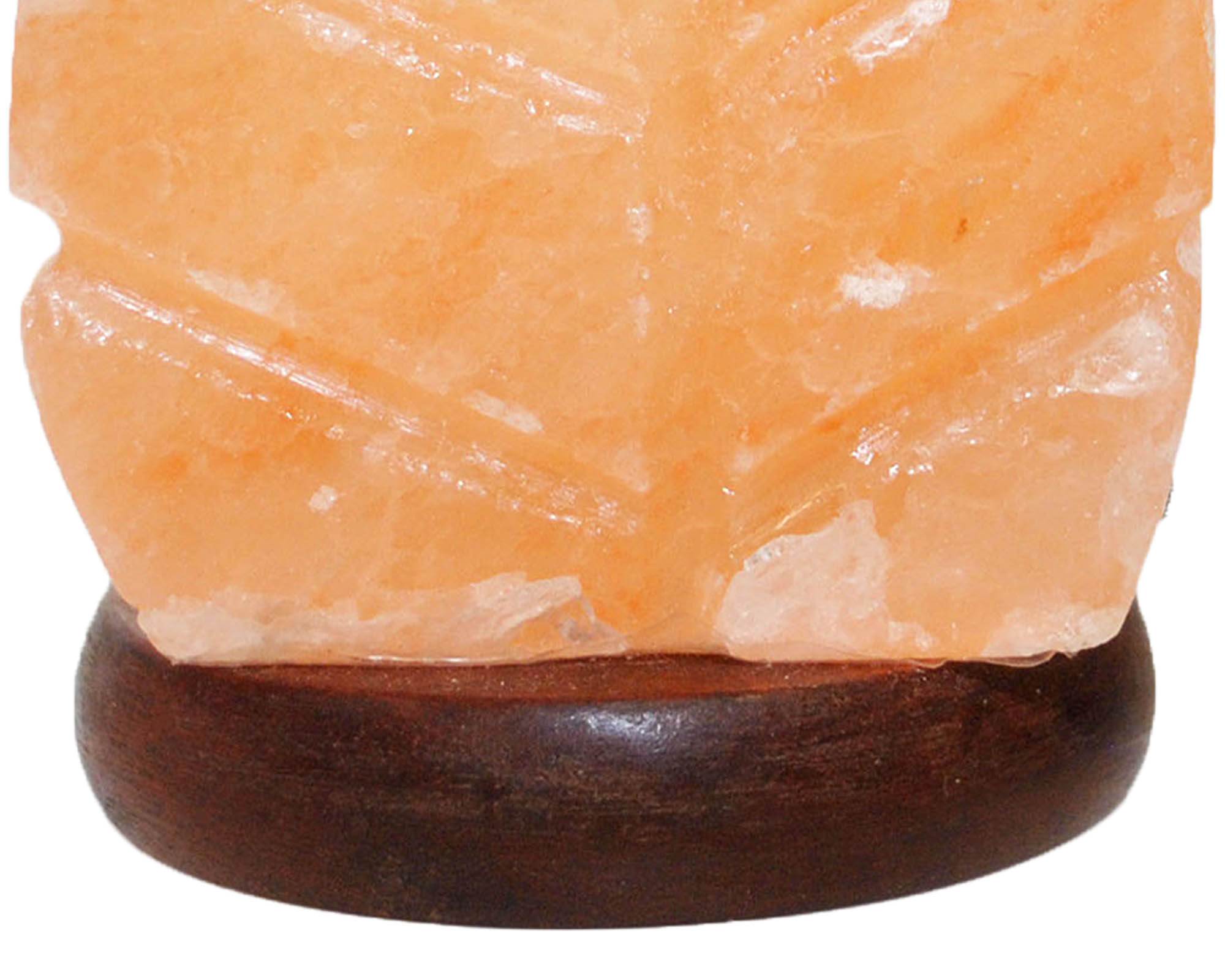 Lampada da Tavolo USB Himalayano Foglia in Cristalli di Sale - Floral Garden - immagine 2