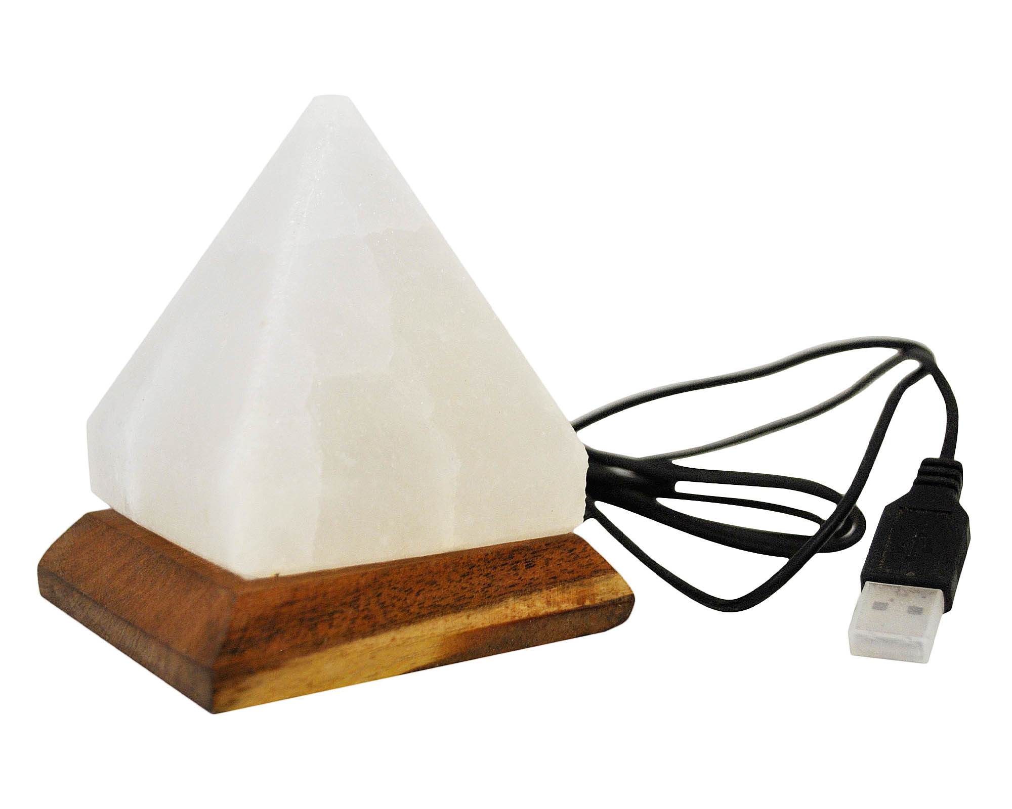 Lanterna da Tavolo Piramide Himalayano Bianco in Cristalli di Sale - Floral Garden - immagine 2