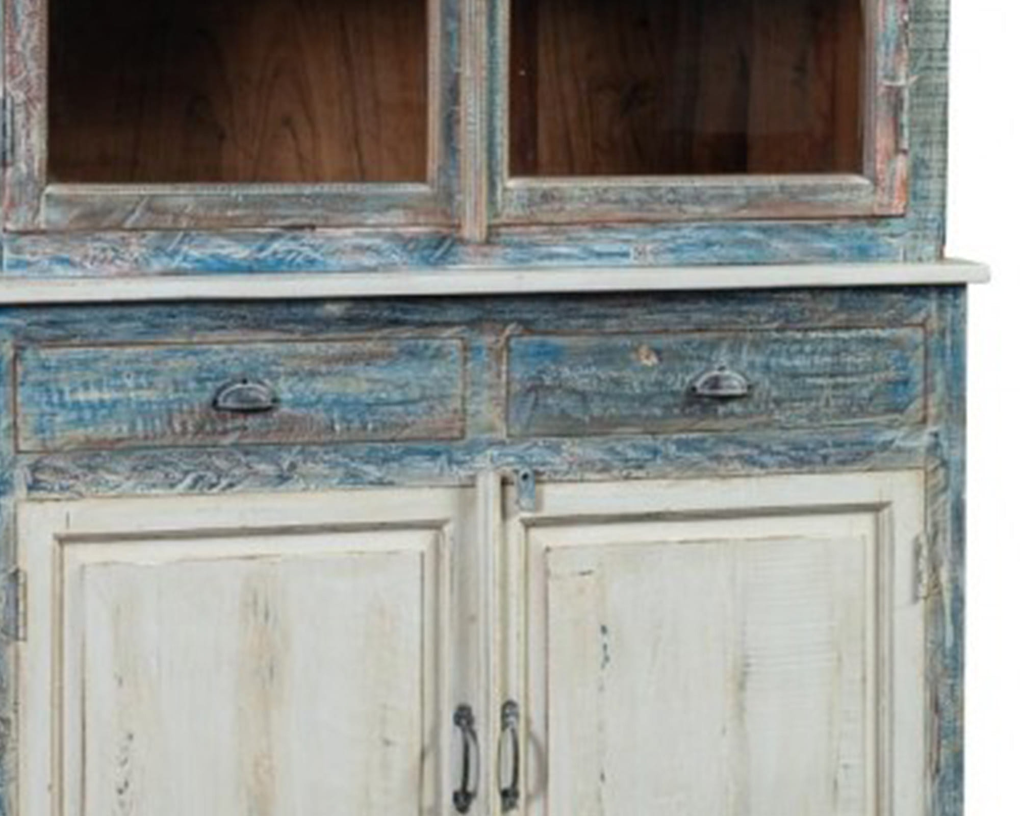 Credenza Doppio Corpo Biarritz 120x43x214cm in Legno di Massello - Agora - immagine 2