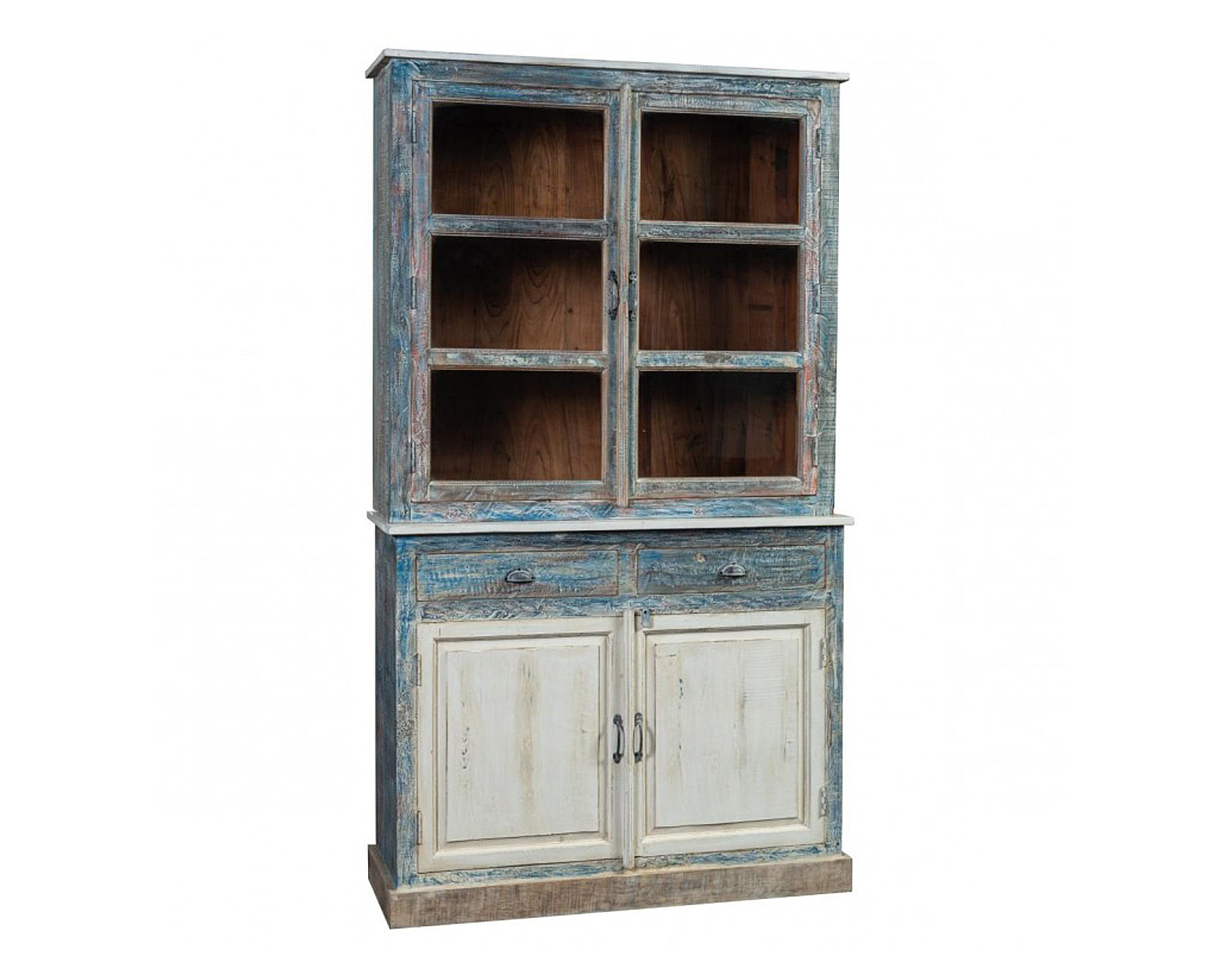 Credenza Doppio Corpo Biarritz 120x43x214cm in Legno di Massello - Agora