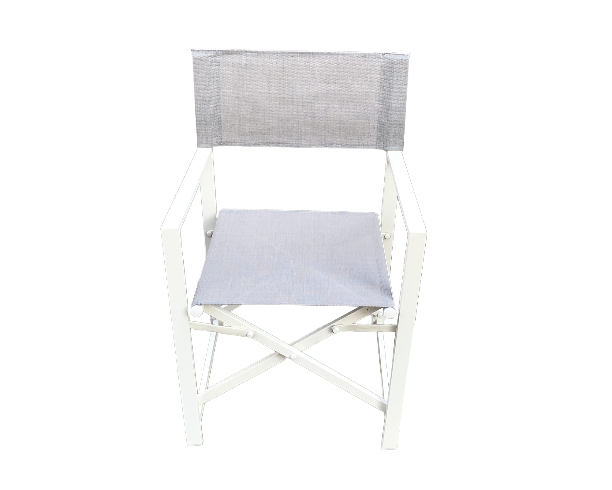 Sedia Ciak Bianco e Grigio in Alluminio e Tessuto - immagine 3