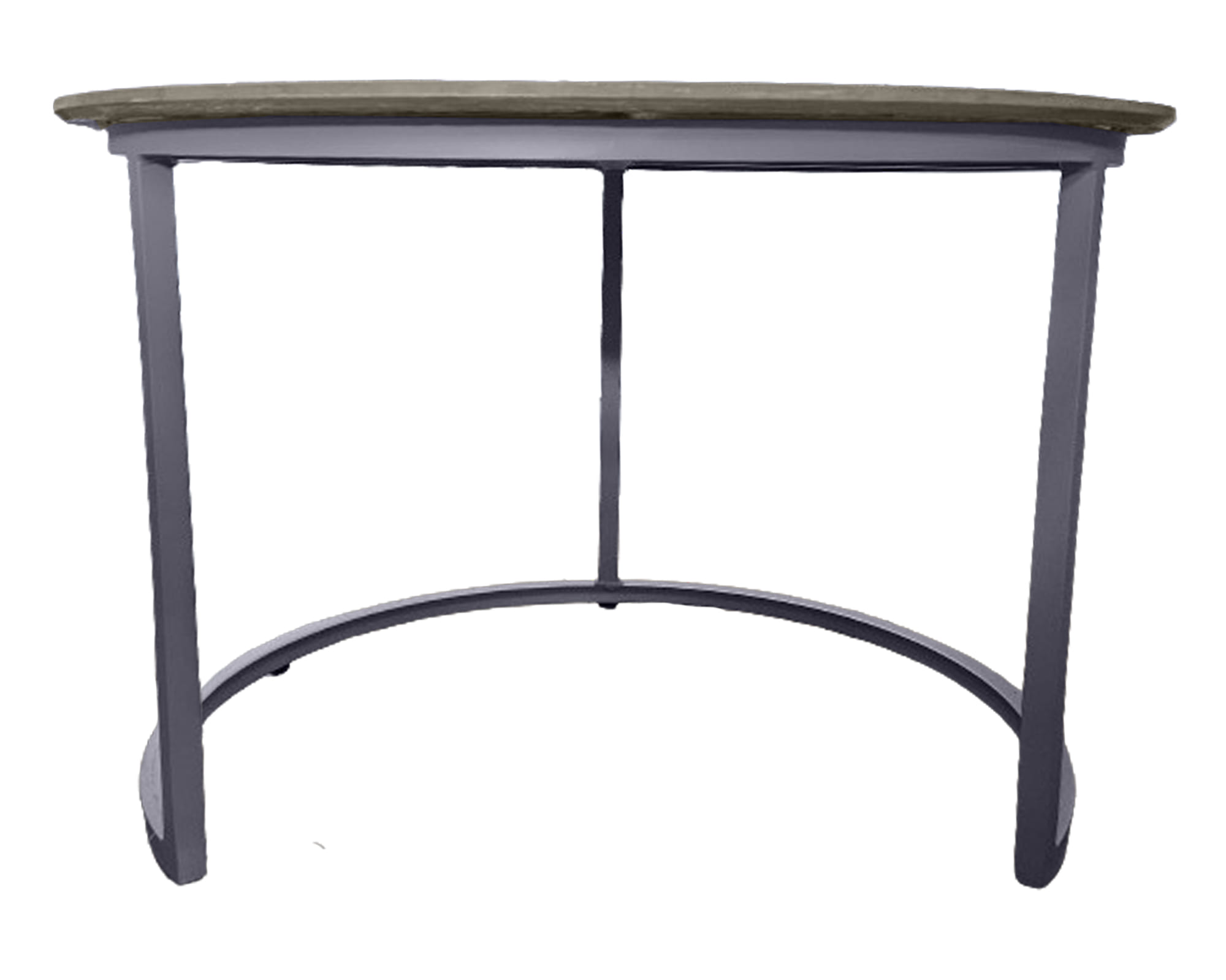 Tavolino con Top D74x50h Grigio in Alluminio e Ceramica - immagine 2