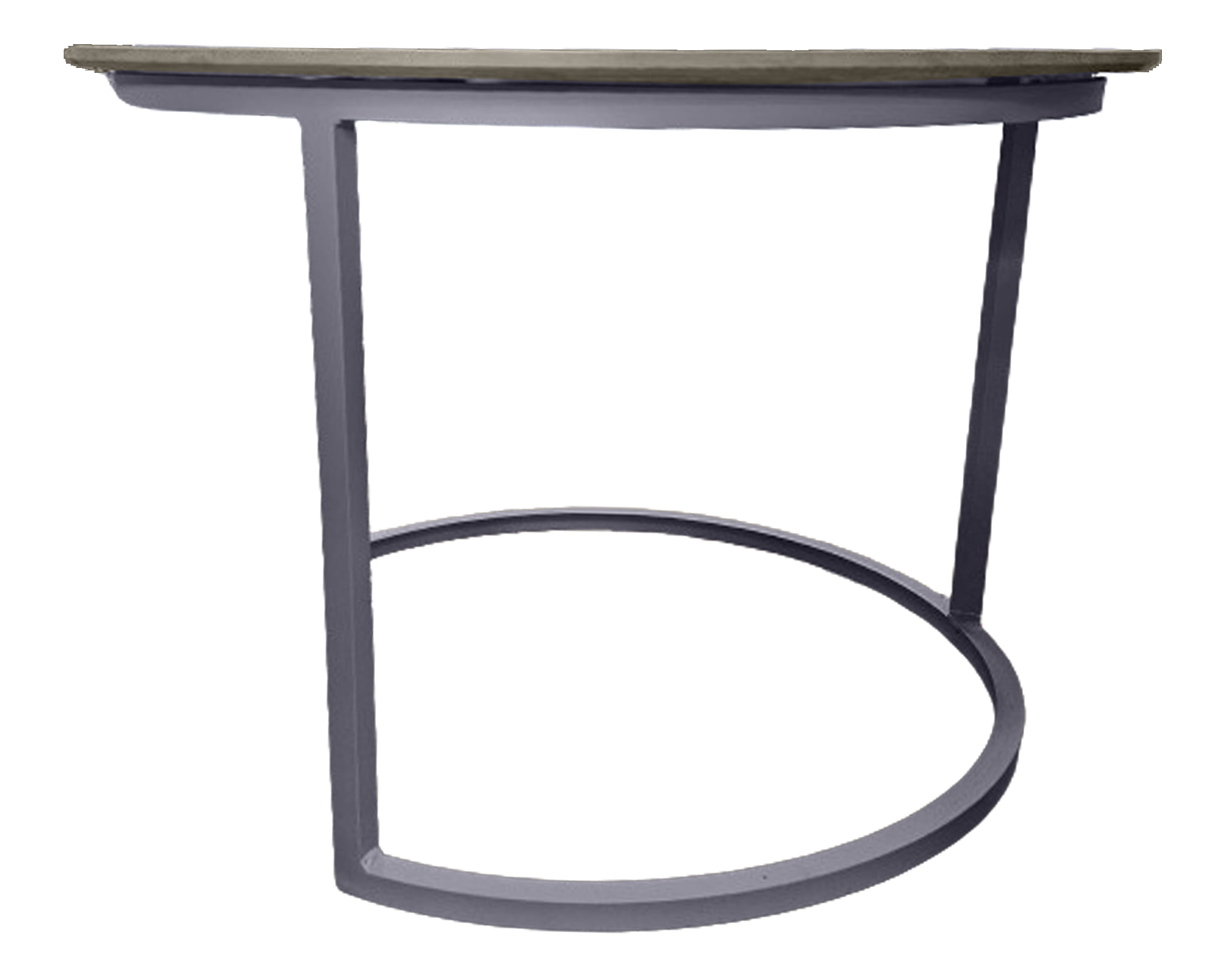 Tavolino con Top D74x50h Grigio in Alluminio e Ceramica - immagine 3