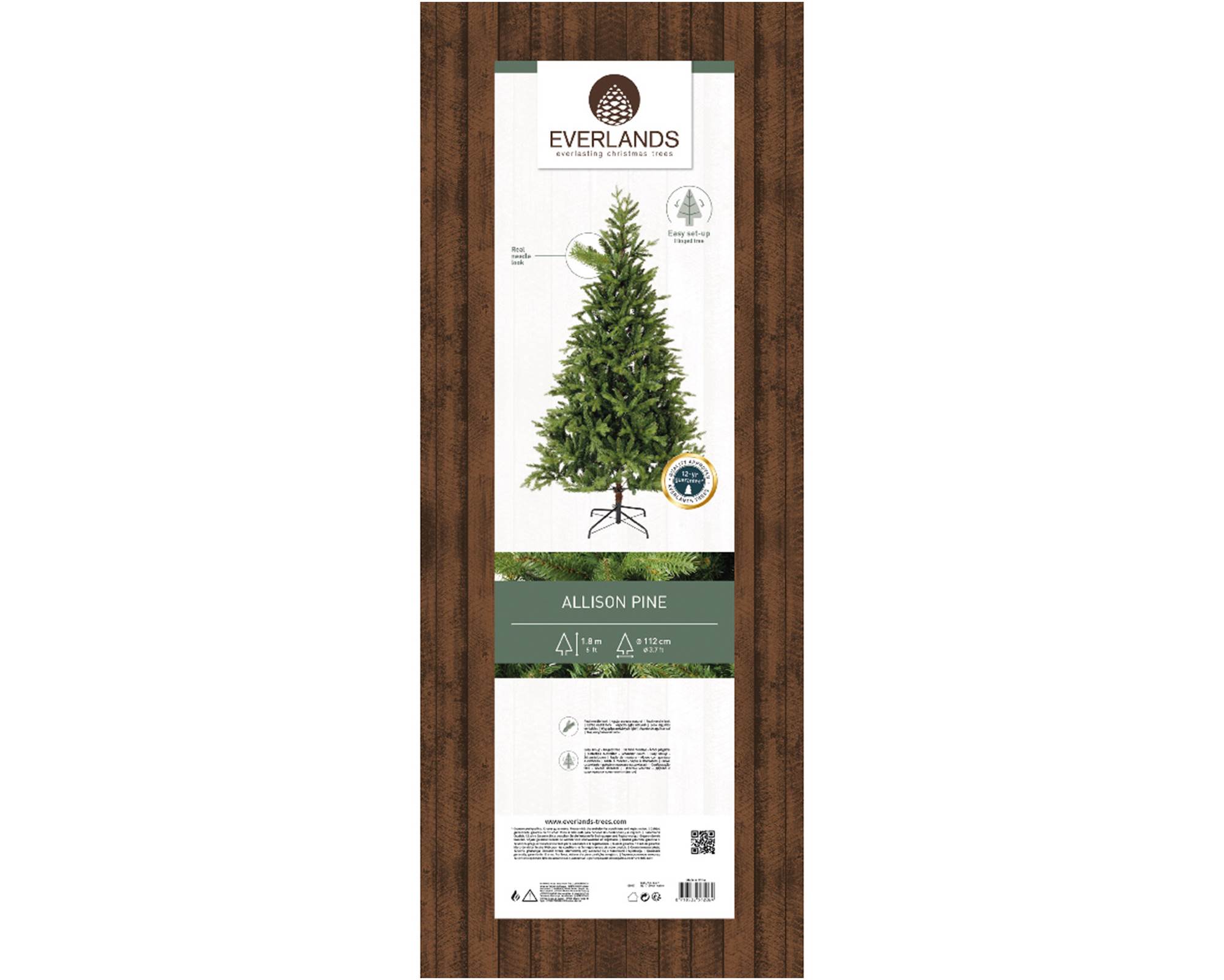 Albero Pino Alisson Sintetico con 1234 Rami D112x180h in Pe e Pvc - immagine 7