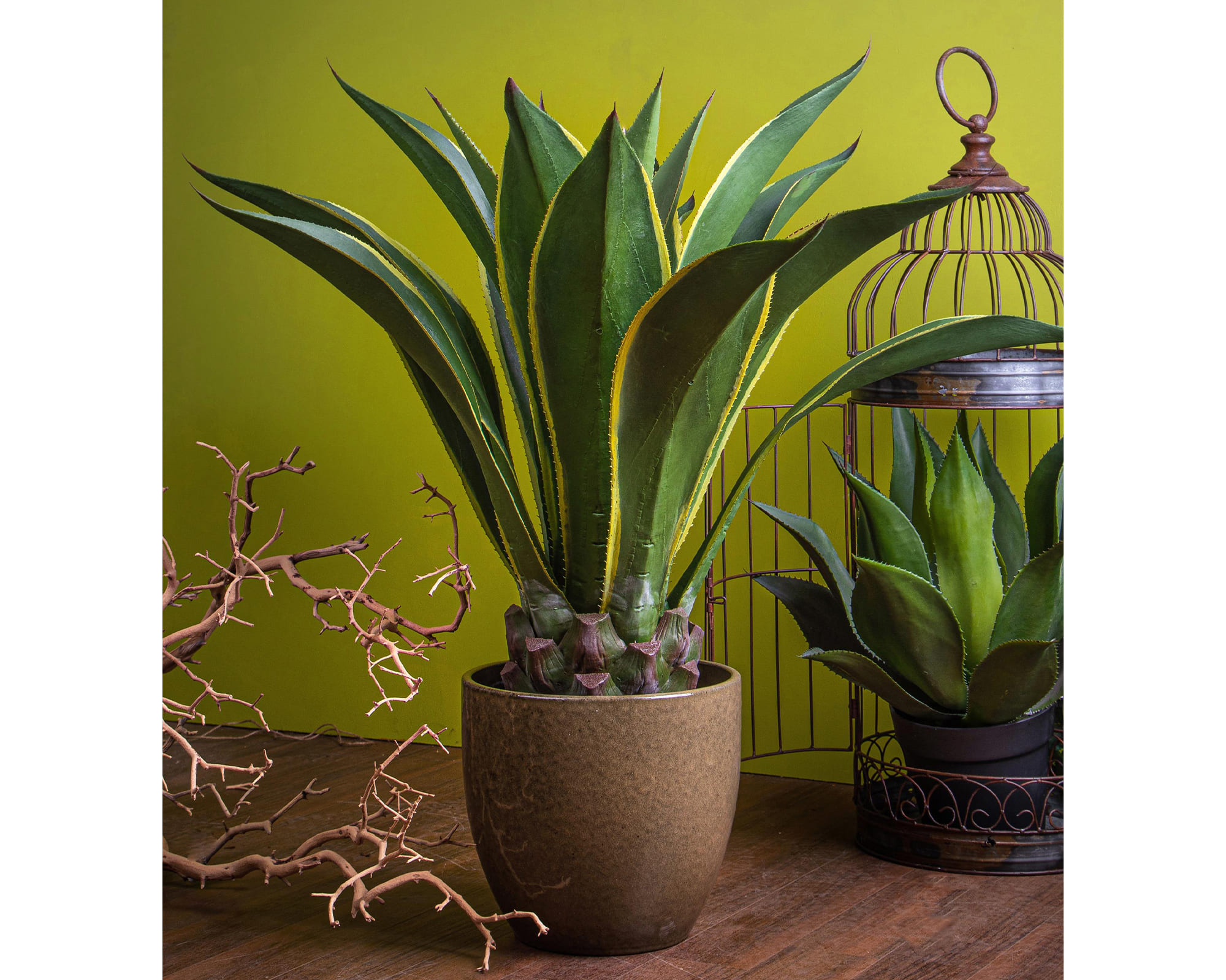 Agave Attenuata con Vaso D23x98cm Pianta Artificiale in Plastica e Poliestere - immagine 3