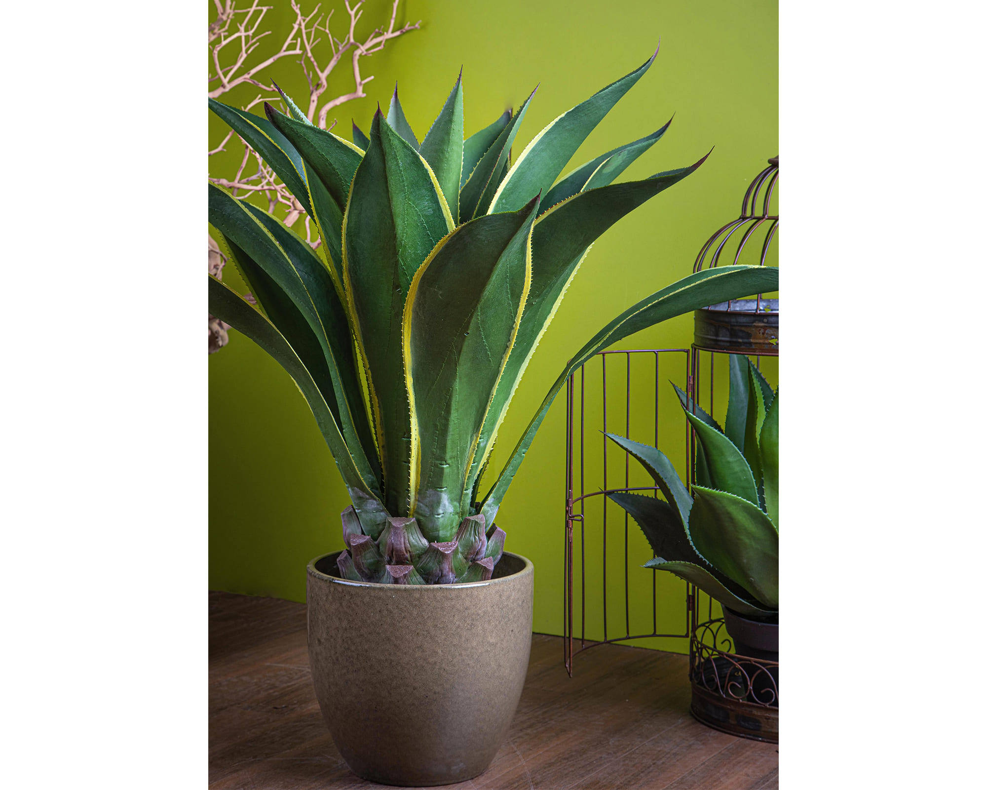 Agave Attenuata con Vaso D23x98cm Pianta Artificiale in Plastica e Poliestere - immagine 4