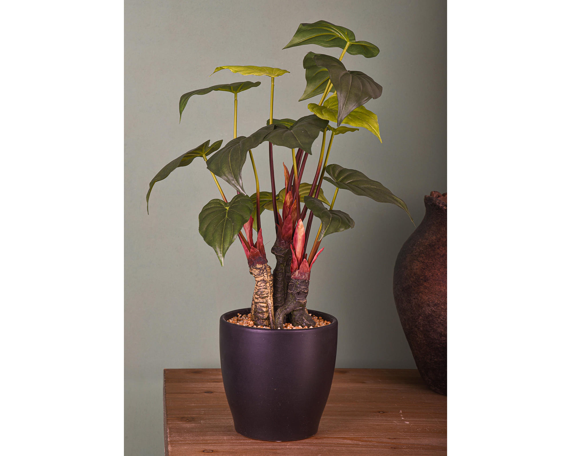 Anthurium con Vaso D34x56cm Pianta Artificiale in Plastica e Poliestere - immagine 4