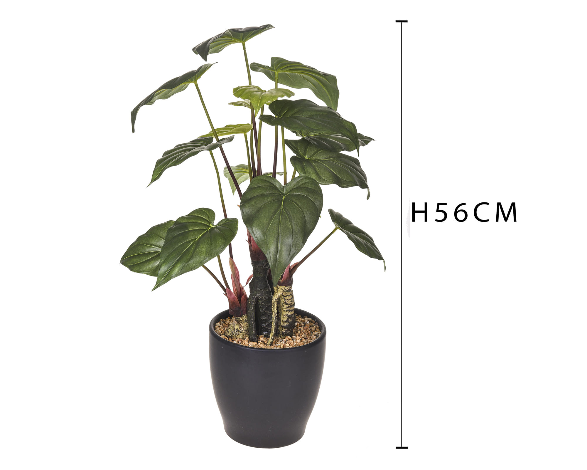 Anthurium con Vaso D34x56cm Pianta Artificiale in Plastica e Poliestere - immagine 3