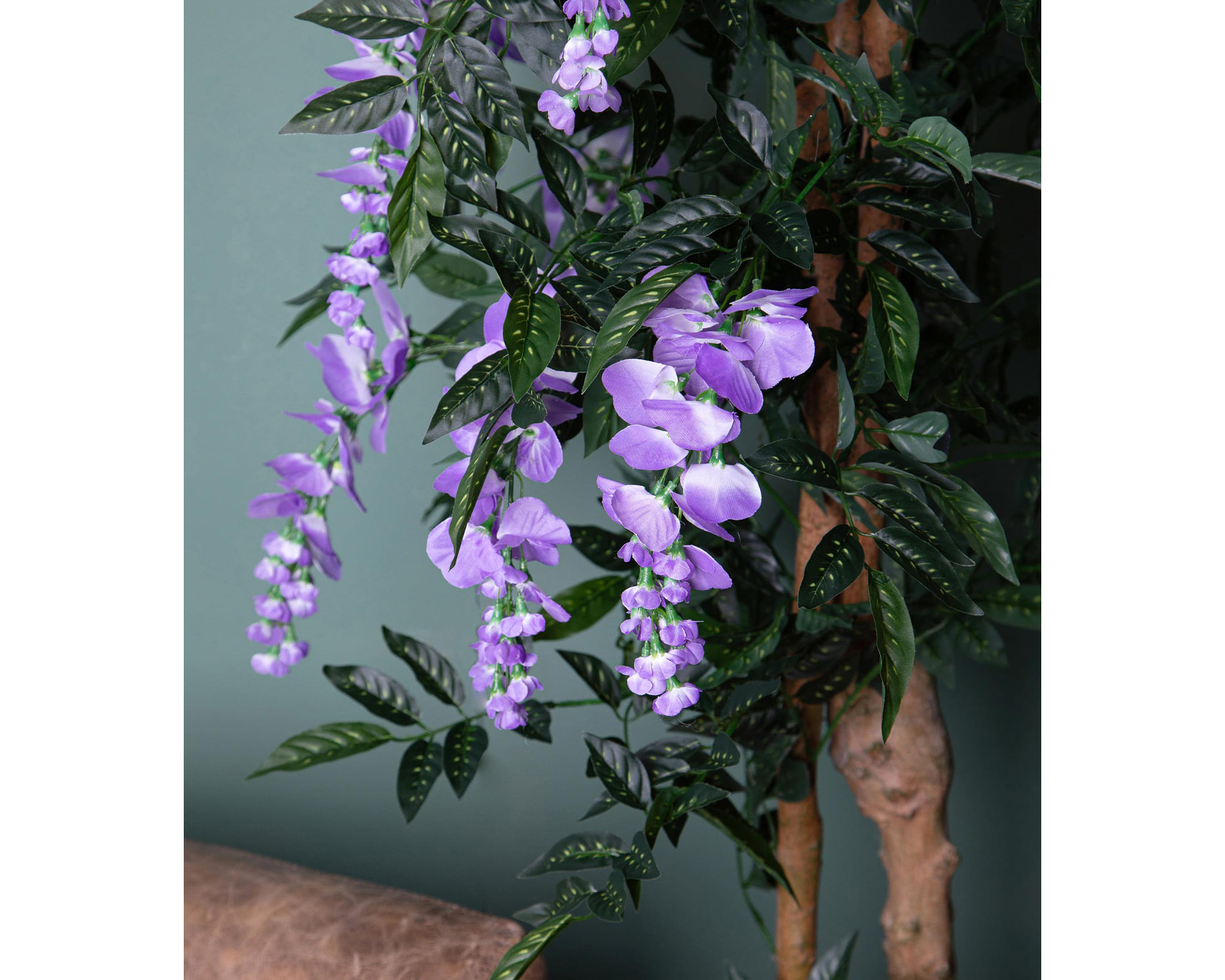 Glicine con Fiori e Vaso D70x160cm Pianta Artificiale in Plastica e Poliestere - immagine 3