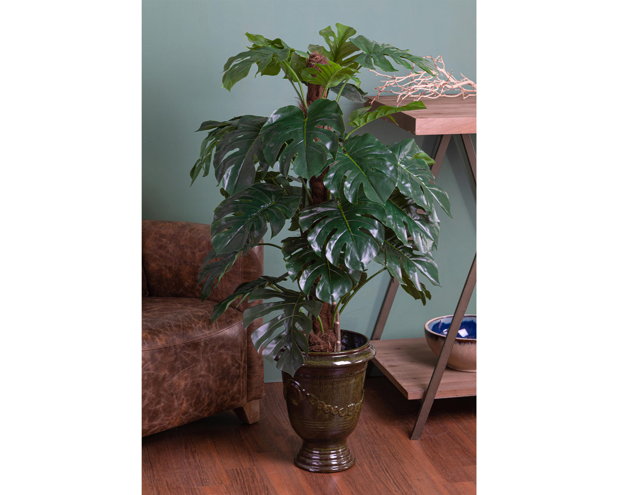 Monstera con Vaso D77x136cm Pianta Artificiale in Plastica e Poliestere - immagine 3