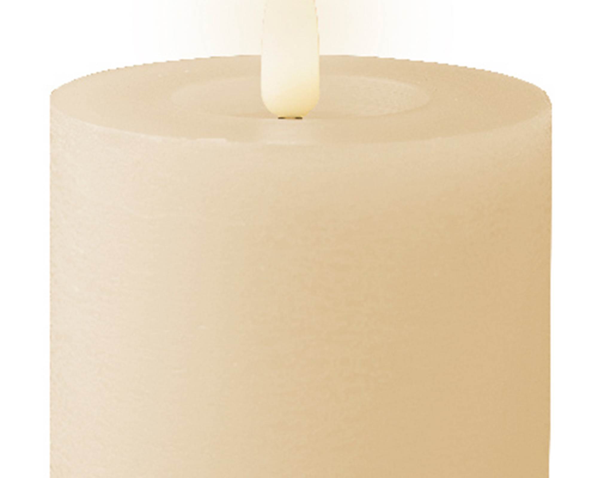 Candela con Stoppino Led Caldo Crema e Bianco D7xh15cm in Cera - immagine 3