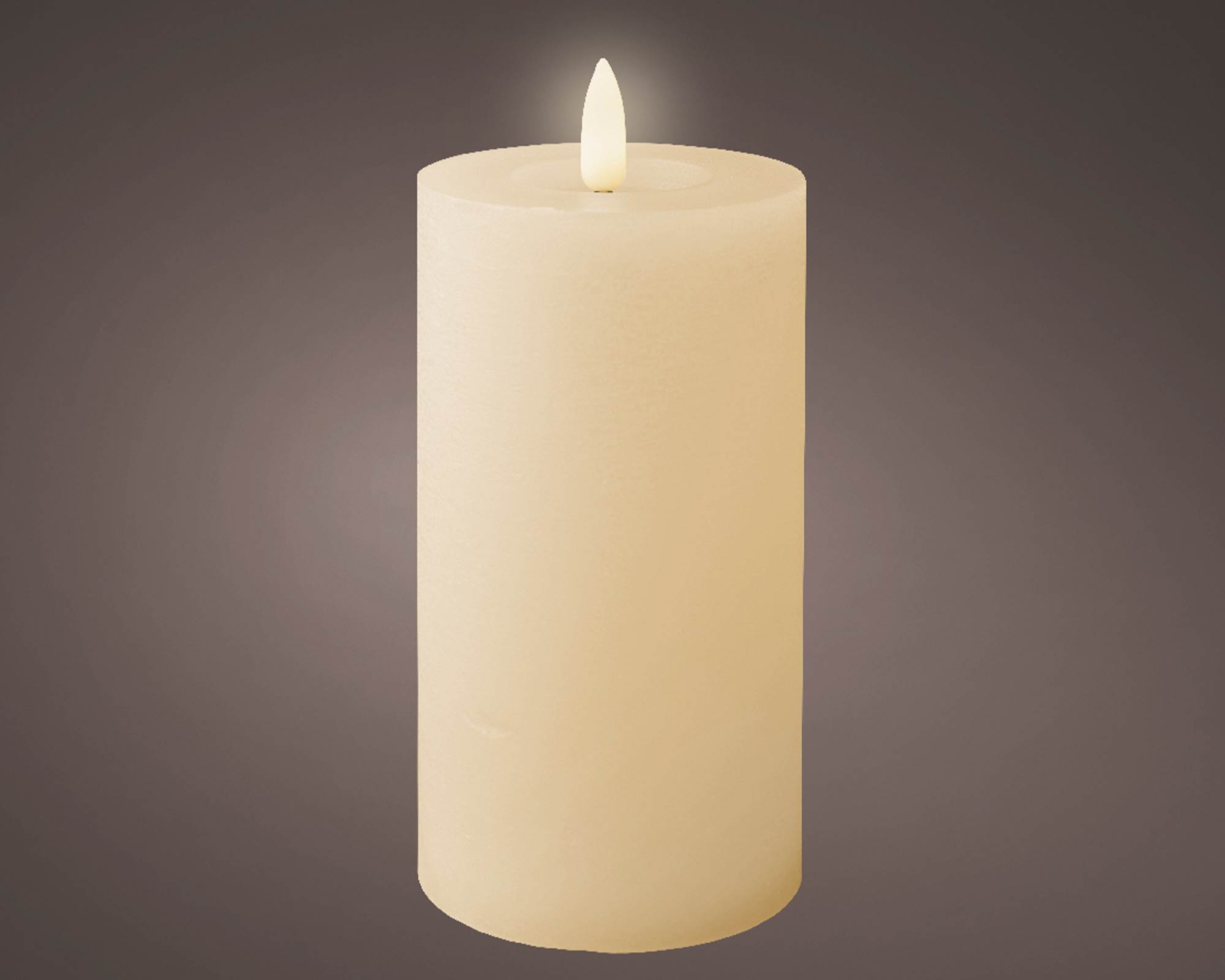 Candela con Stoppino Led Caldo Crema e Bianco D7xh15cm in Cera - immagine 2