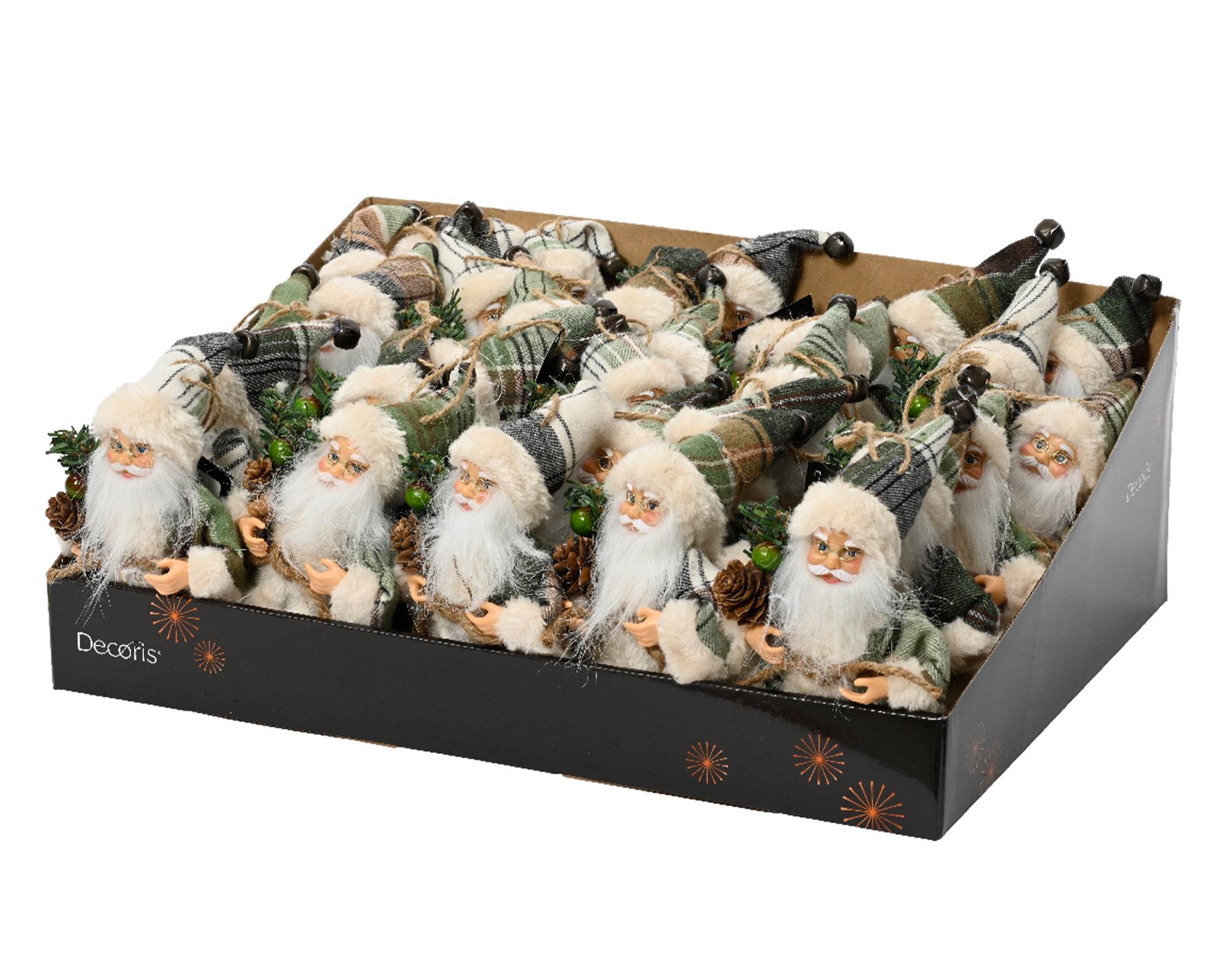 Babbo Natale con Cappotto Grigio 5x10x13h in Poliestere e Plastica - immagine 2