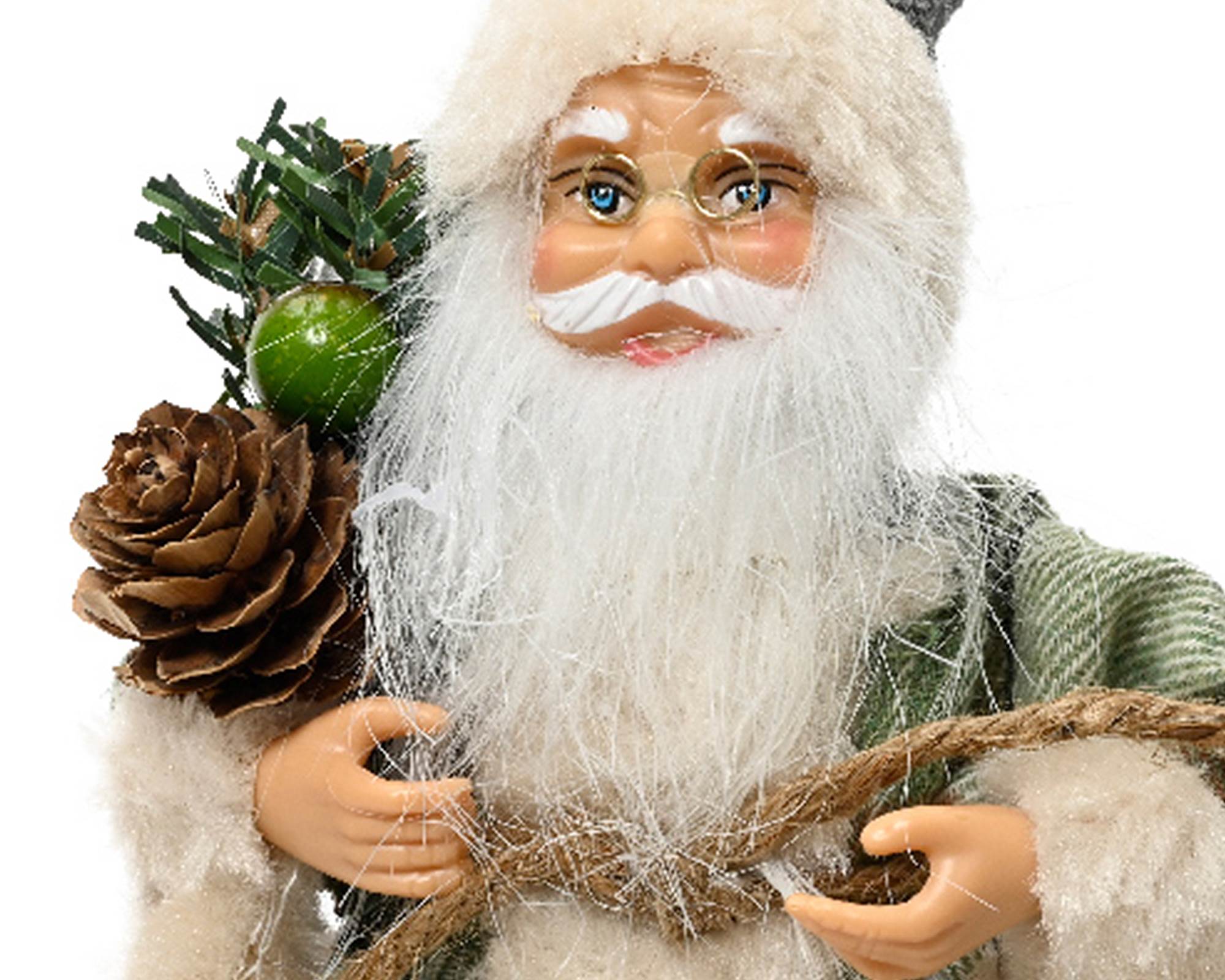 Babbo Natale con Cappotto Grigio 5x10x13h in Poliestere e Plastica - immagine 3