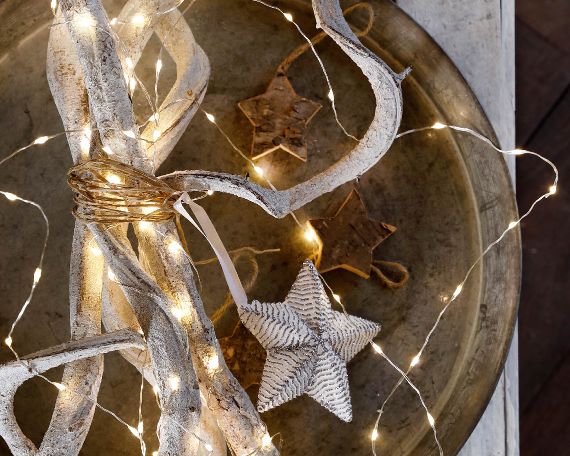 Catena Micro Luci Led Argento e Bianco 95cm in Pvc - immagine 2