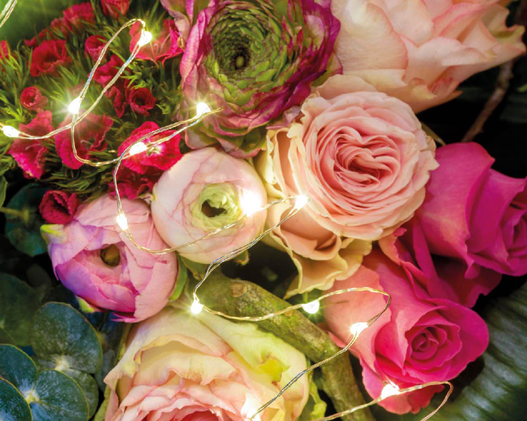 Catena Micro Luci Led Argento e Bianco 95cm in Pvc - immagine 3