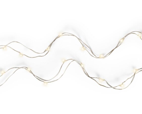 Catena Micro Luci Led Argento e Bianco 95cm in Pvc