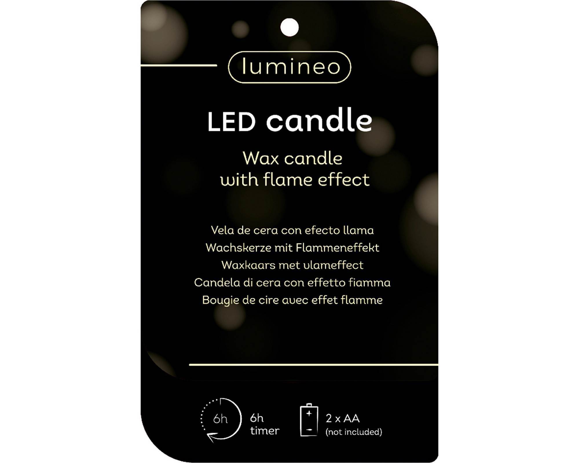 Candela con Stoppino Led Caldo Crema D7,7xh14,6cm in Cera - immagine 4