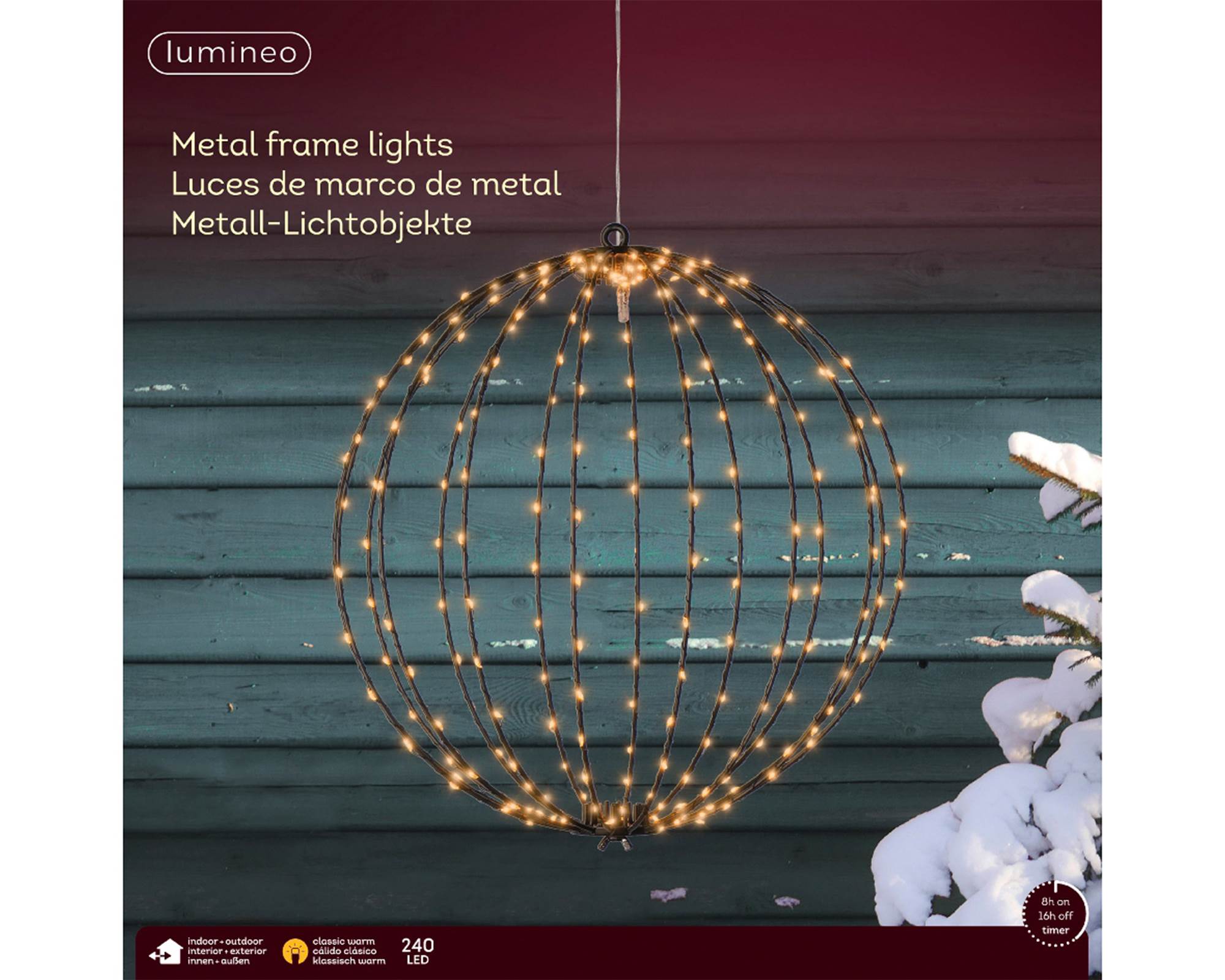 Sfera Luci Micro Led Nero D38cm in Metallo - immagine 3