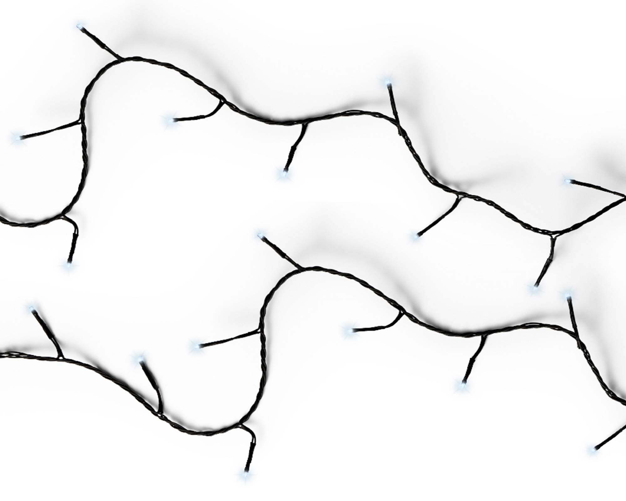 Luci Led 8 Funzioni Effetto Scintillante Nero e Bianco Freddo 2700cm in Pvc