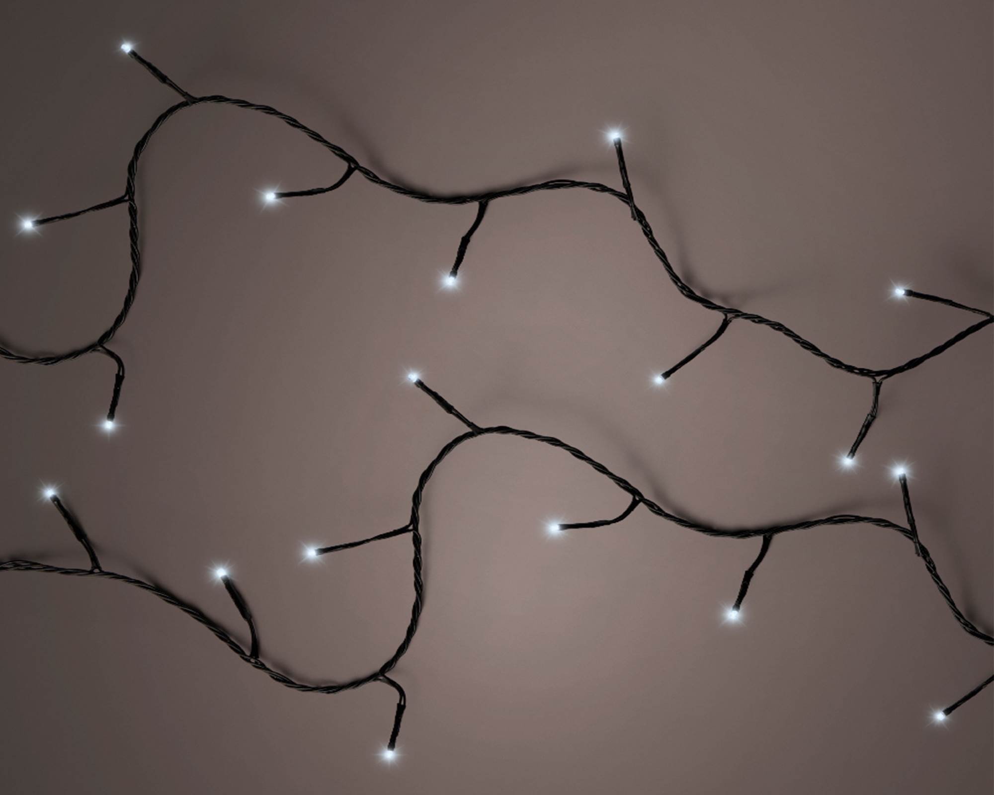 Luci Led 8 Funzioni Effetto Scintillante Nero e Bianco Freddo 2700cm in Pvc - immagine 2